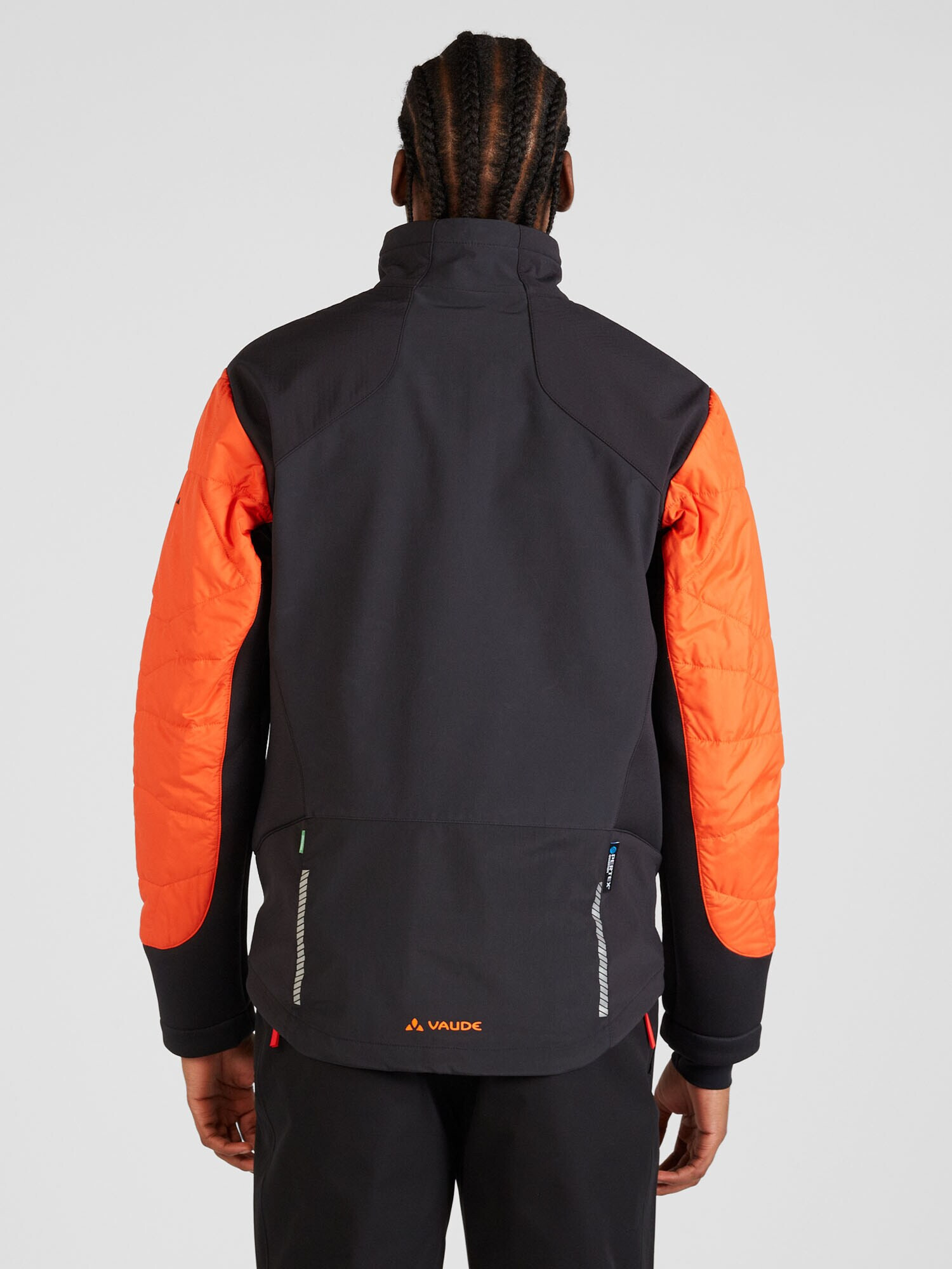 VAUDE Geacă outdoor 'Minaki III' gri argintiu / roșu orange / negru / alb - Pled.ro