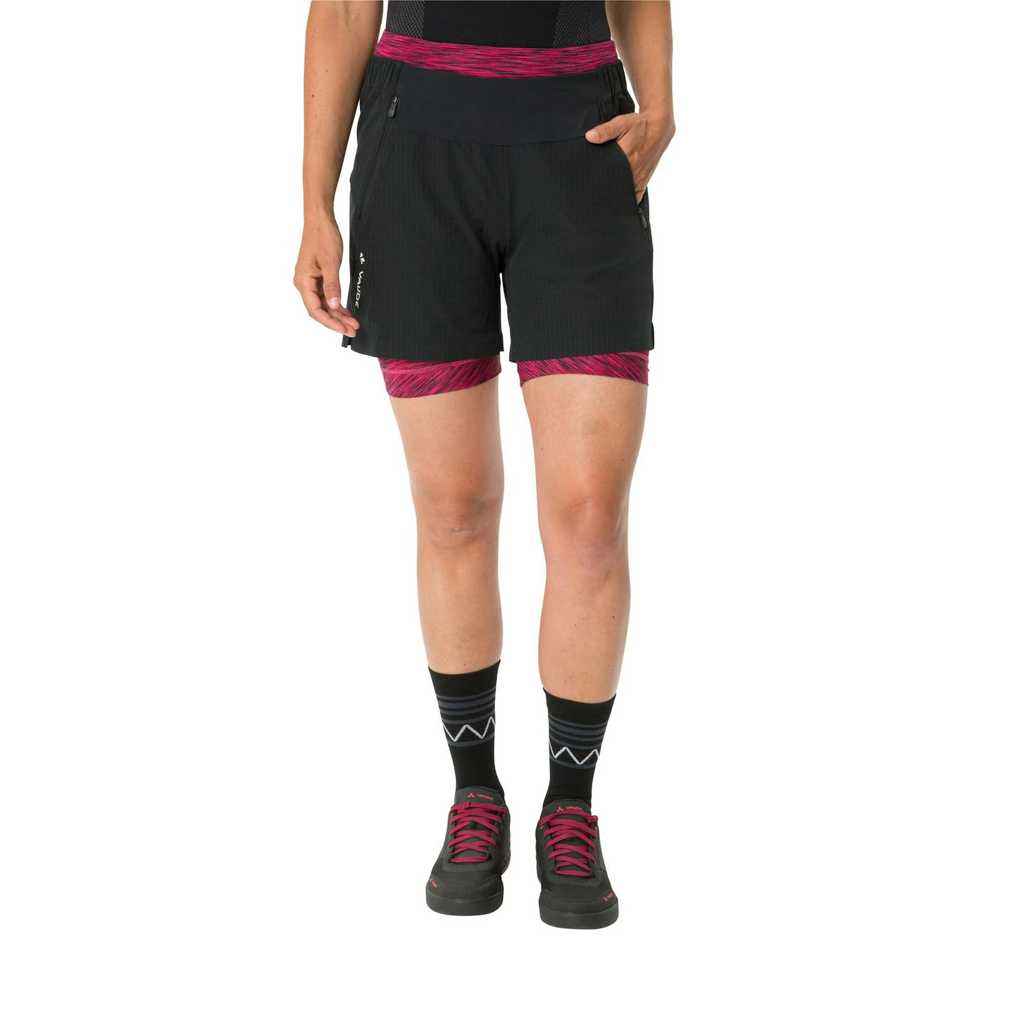 VAUDE Pantaloni sport 'Altissimi' roz / negru / alb - Pled.ro