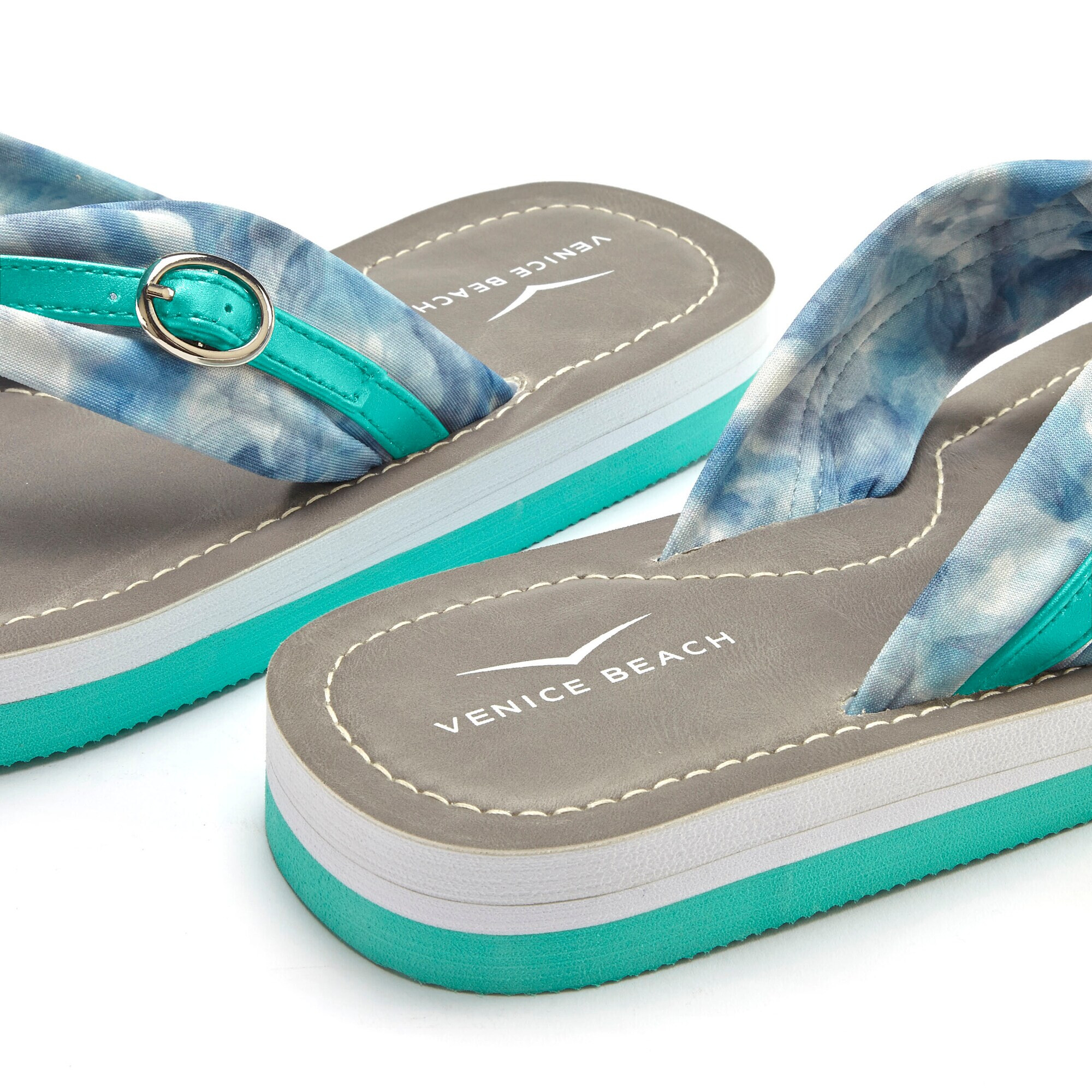 VENICE BEACH Flip-flops turcoaz / alb - Pled.ro