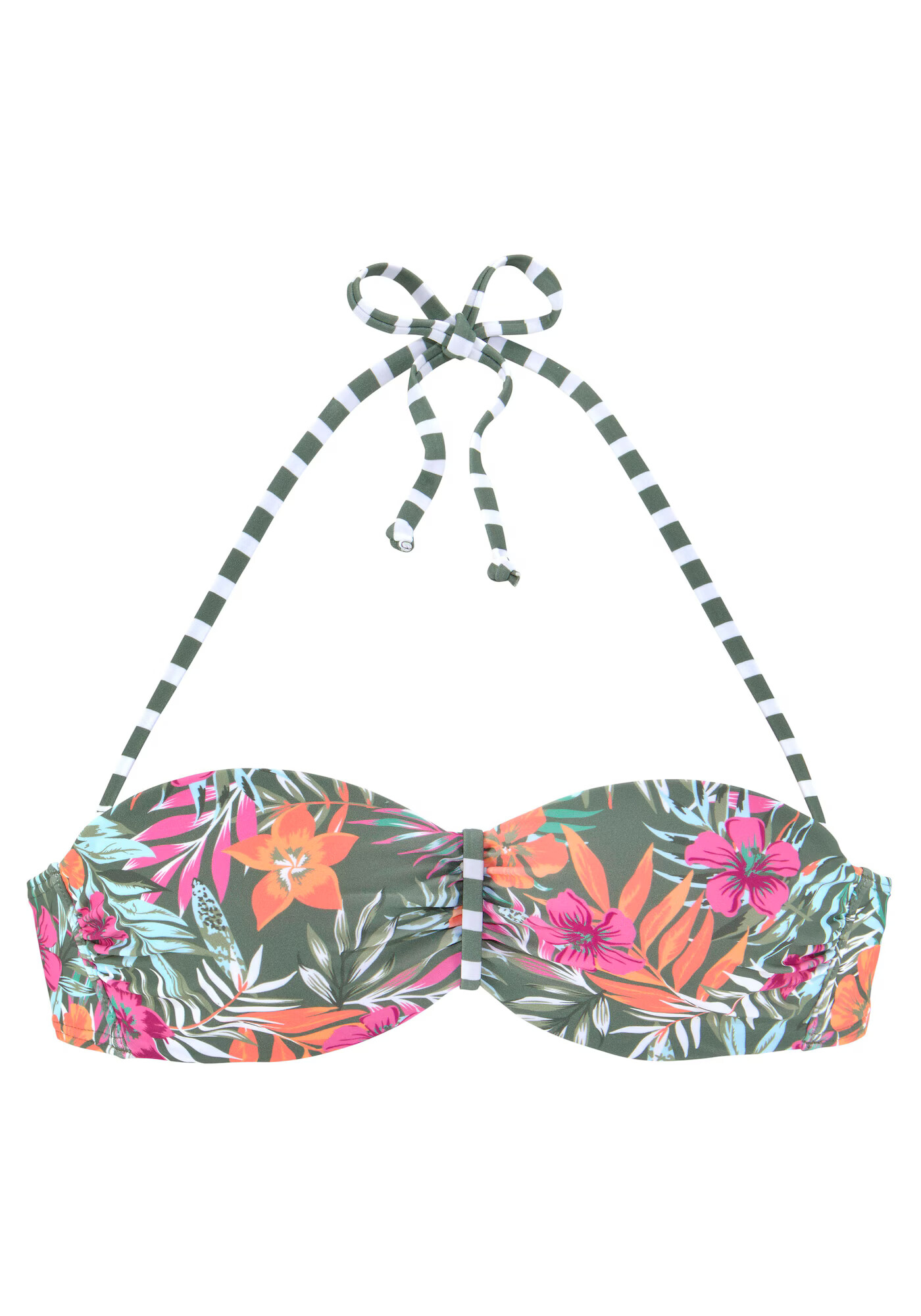 VENICE BEACH Sutien costum de baie verde pastel / portocaliu / roz / alb - Pled.ro