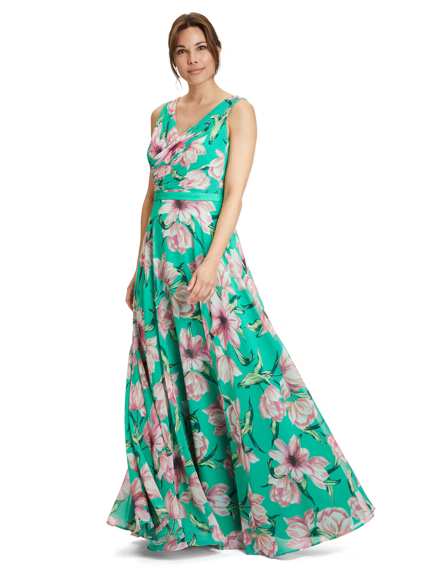 Vera Mont Rochie de seară verde / roz / alb - Pled.ro