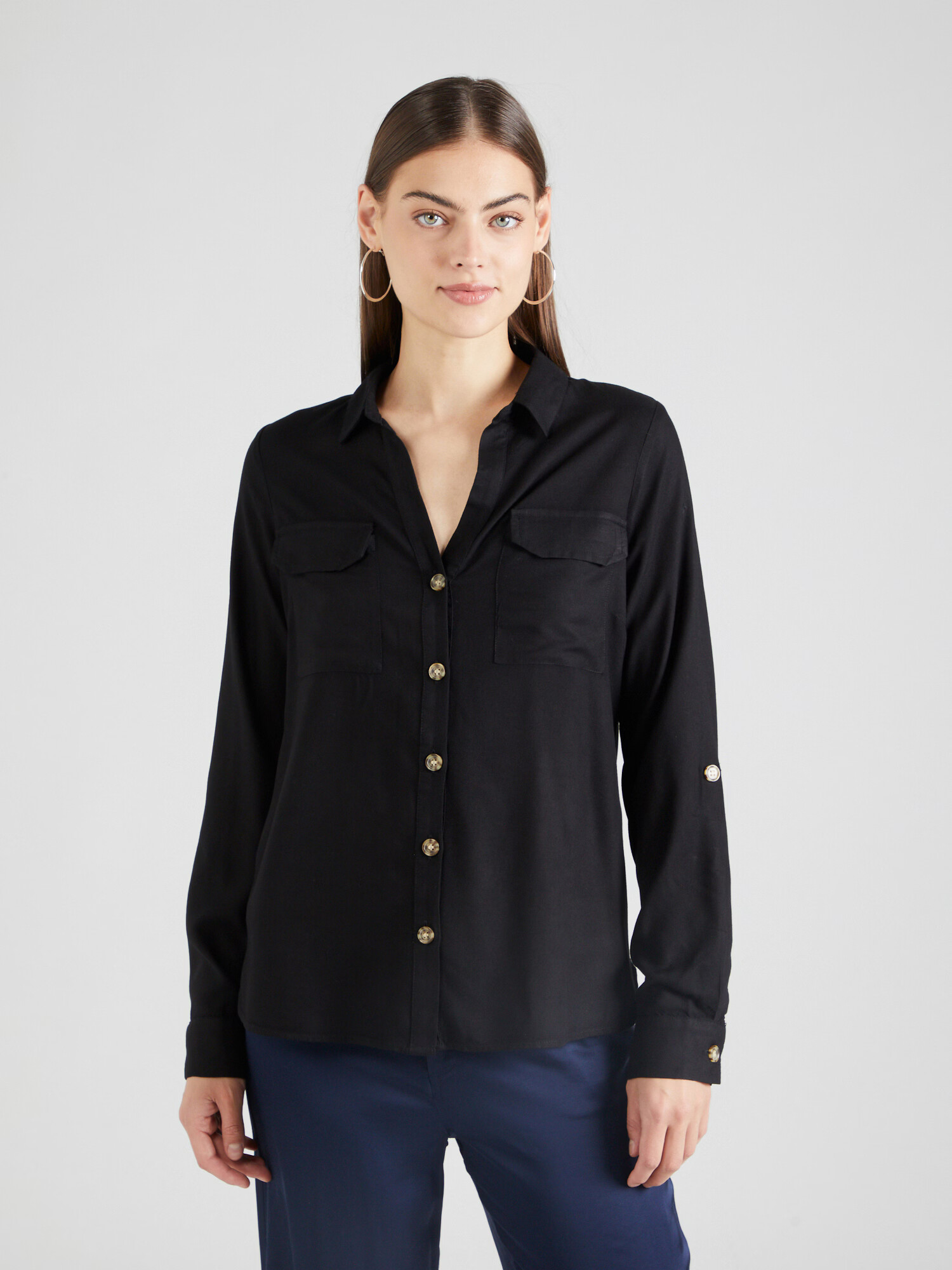 VERO MODA Bluză 'BUMPY' negru - Pled.ro