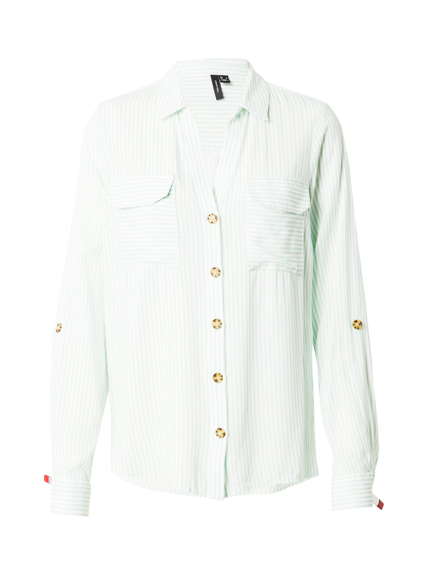 VERO MODA Bluză 'BUMPY' verde mentă / alb - Pled.ro