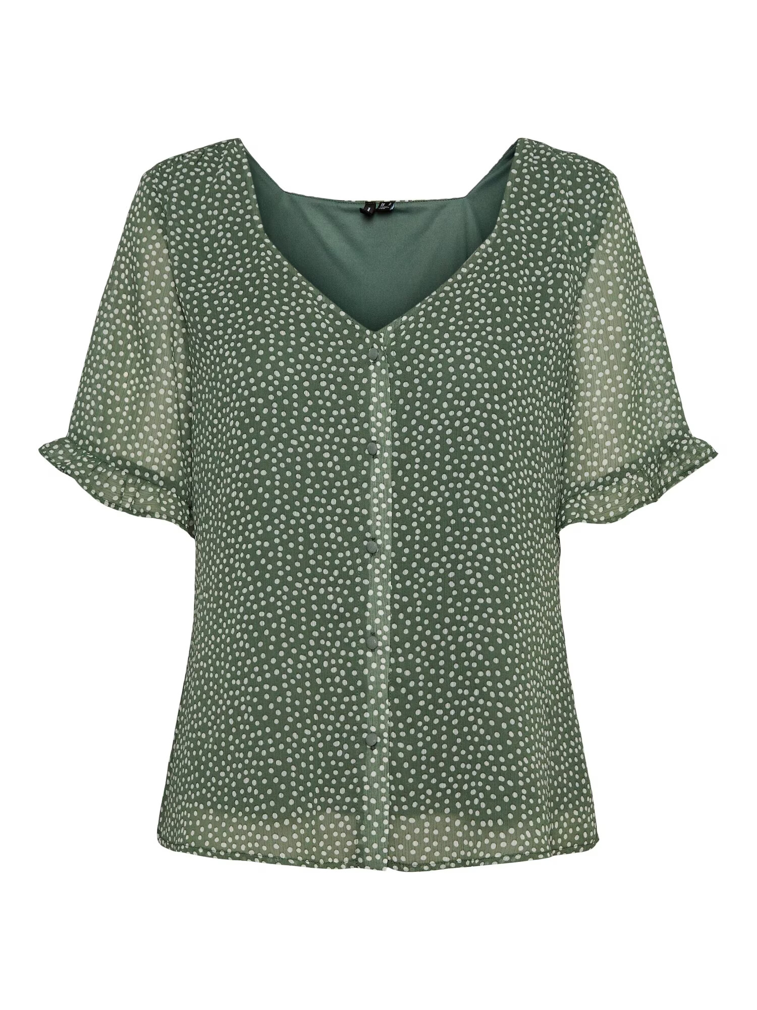 VERO MODA Bluză 'Caro' verde smarald / alb - Pled.ro