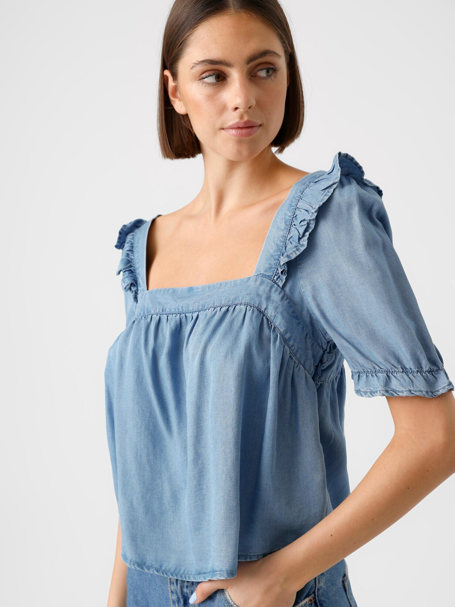 VERO MODA Bluză 'HARPER' albastru denim - Pled.ro