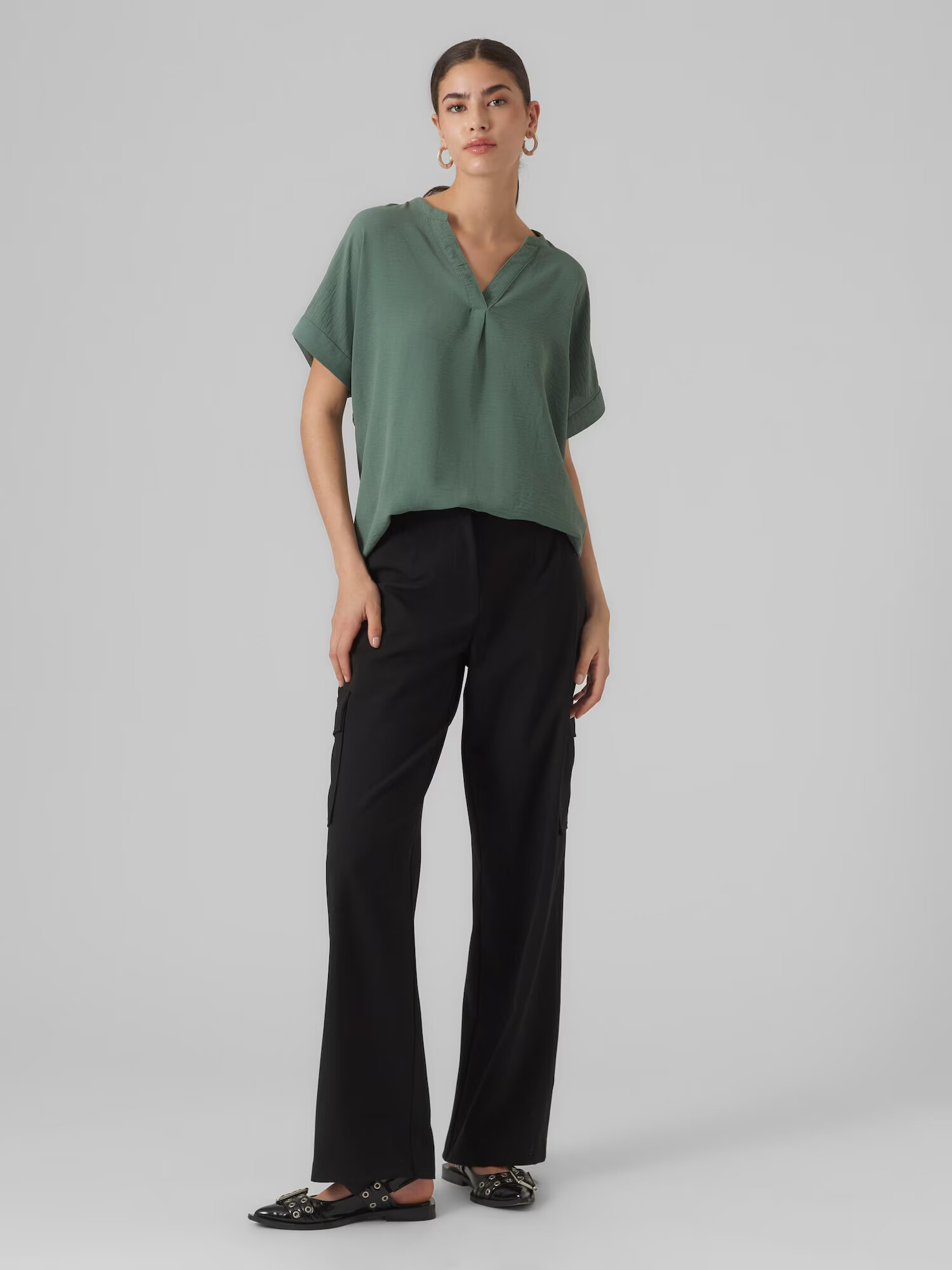 VERO MODA Bluză 'INGE' verde - Pled.ro