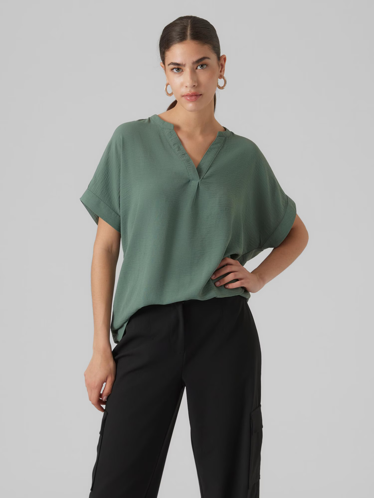 VERO MODA Bluză 'INGE' verde - Pled.ro