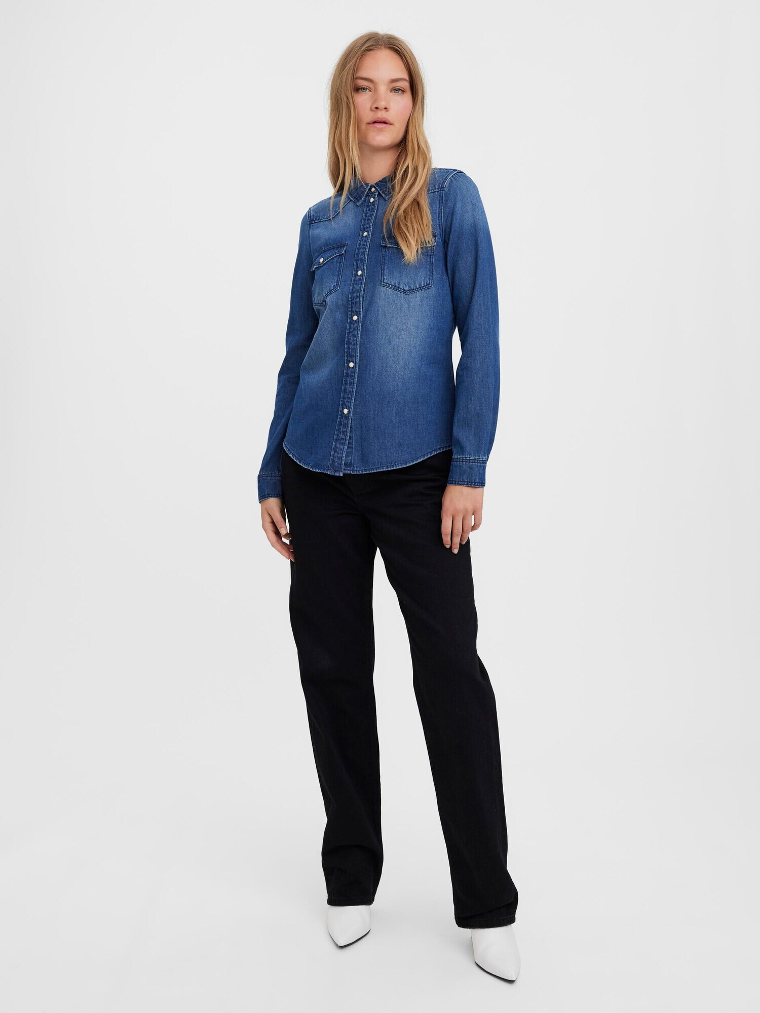 VERO MODA Bluză 'Maria' albastru denim - Pled.ro