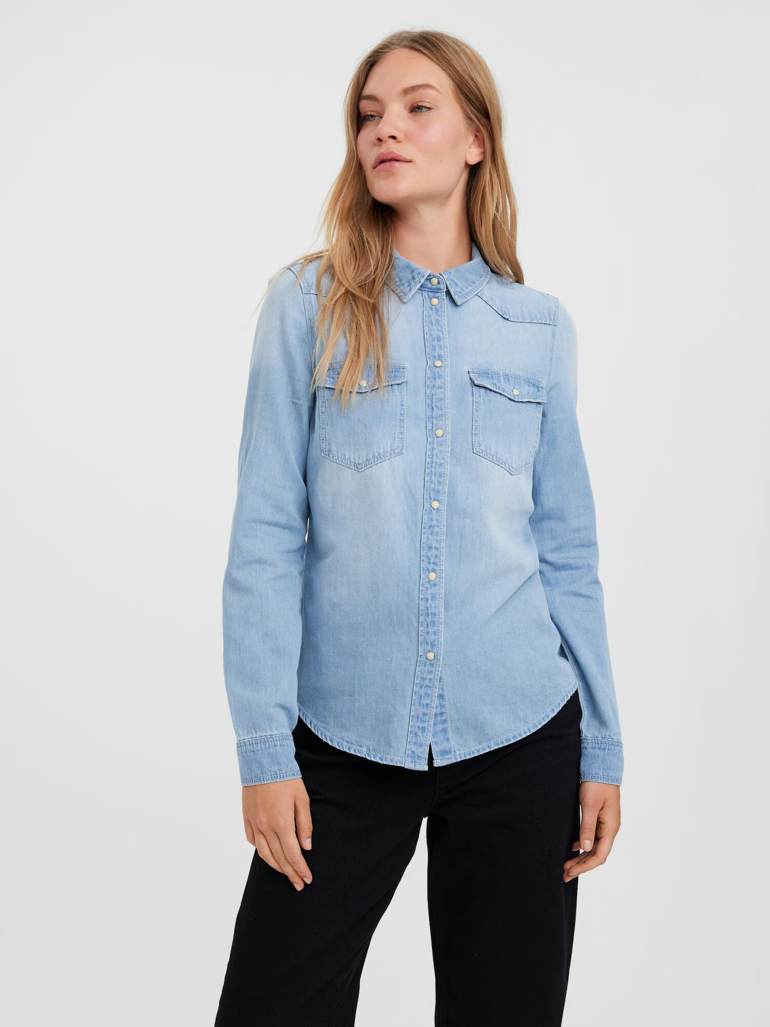 VERO MODA Bluză 'Maria' albastru denim - Pled.ro