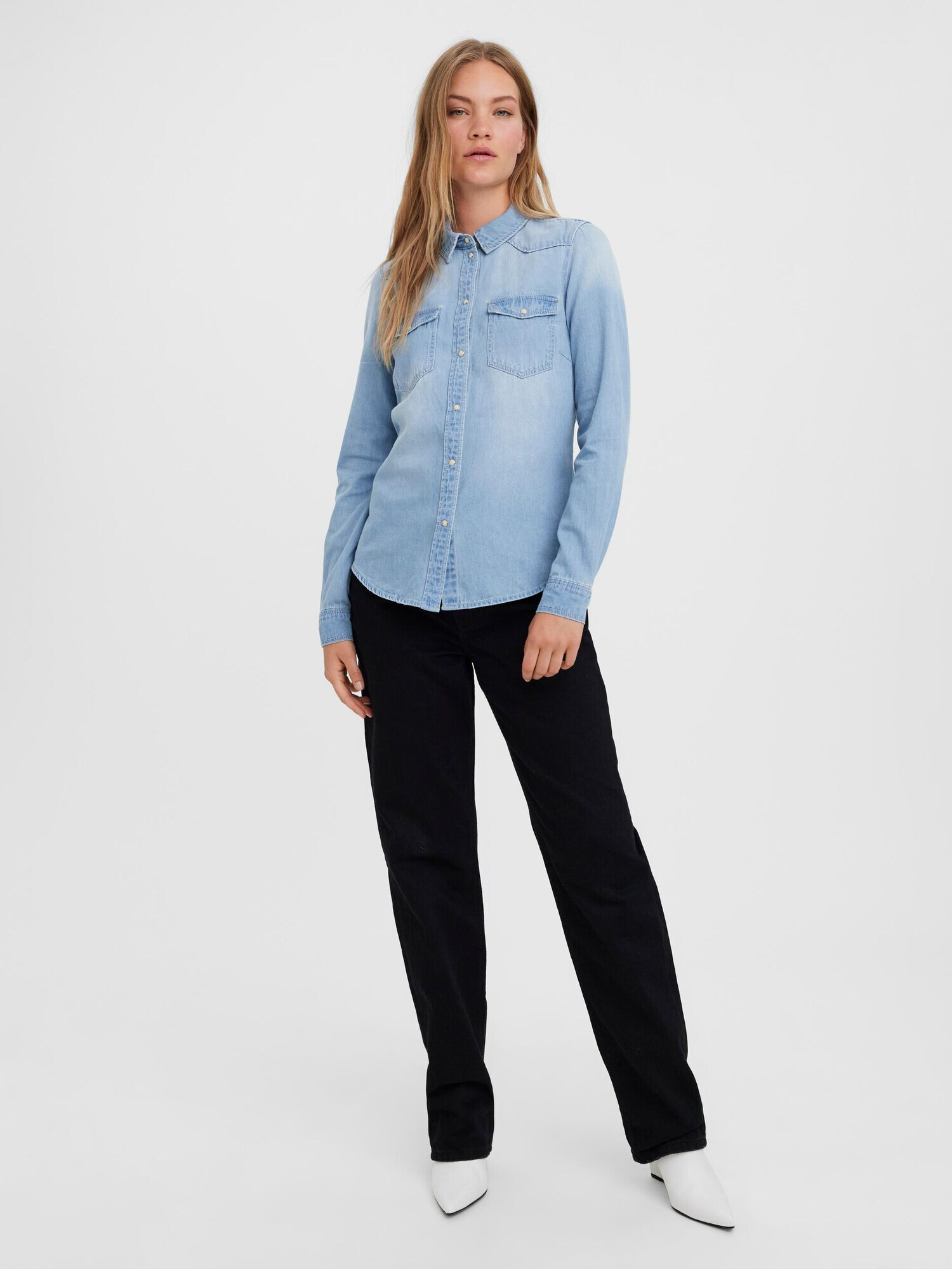 VERO MODA Bluză 'Maria' albastru denim - Pled.ro