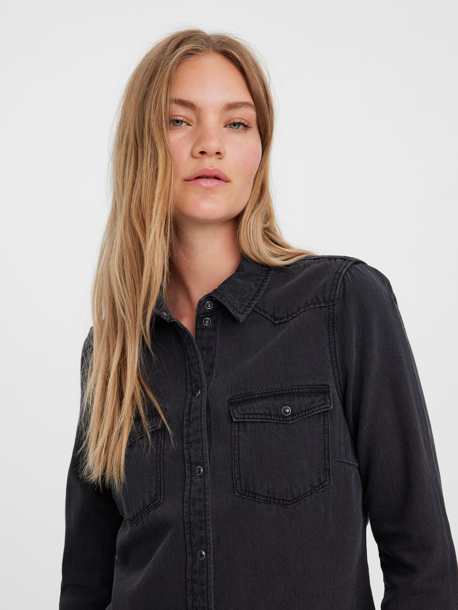 VERO MODA Bluză 'Maria' negru denim - Pled.ro