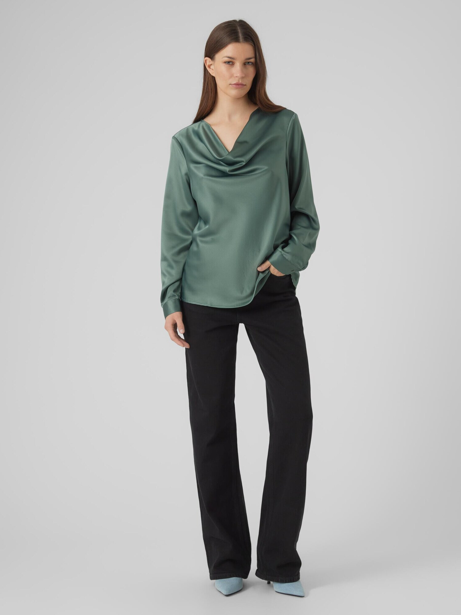 VERO MODA Bluză 'MERLE' verde smarald - Pled.ro