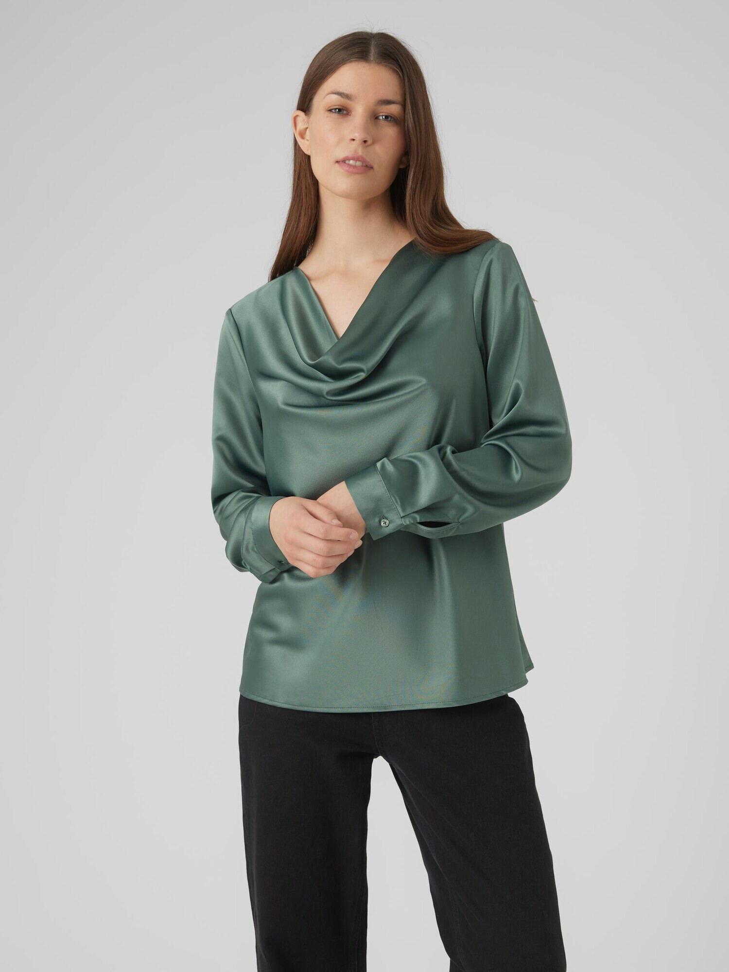 VERO MODA Bluză 'MERLE' verde smarald - Pled.ro