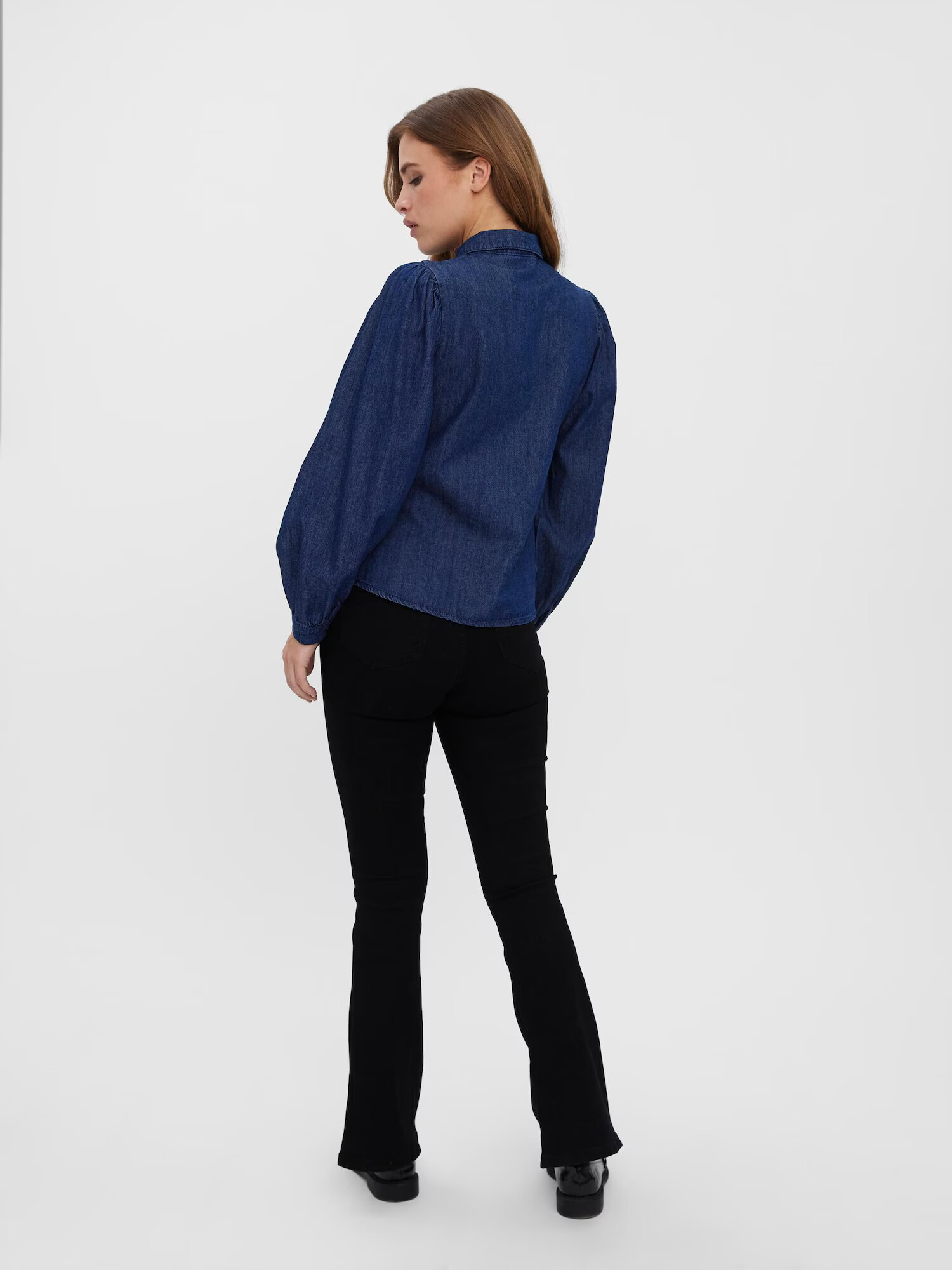 VERO MODA Bluză 'Nily' albastru denim / negru / alb - Pled.ro