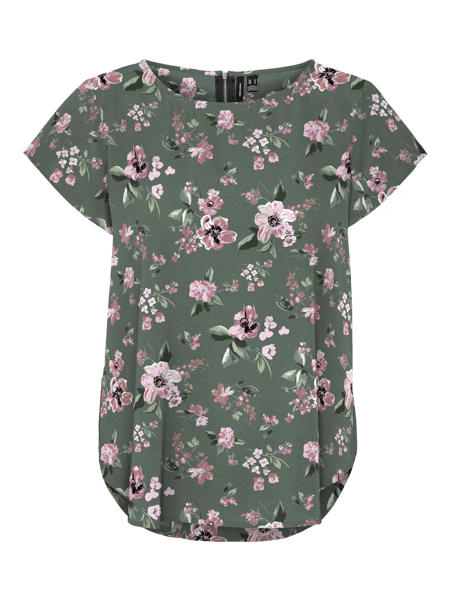 VERO MODA Bluză 'SAKI' verde pastel / verde închis / roz / roz pal - Pled.ro