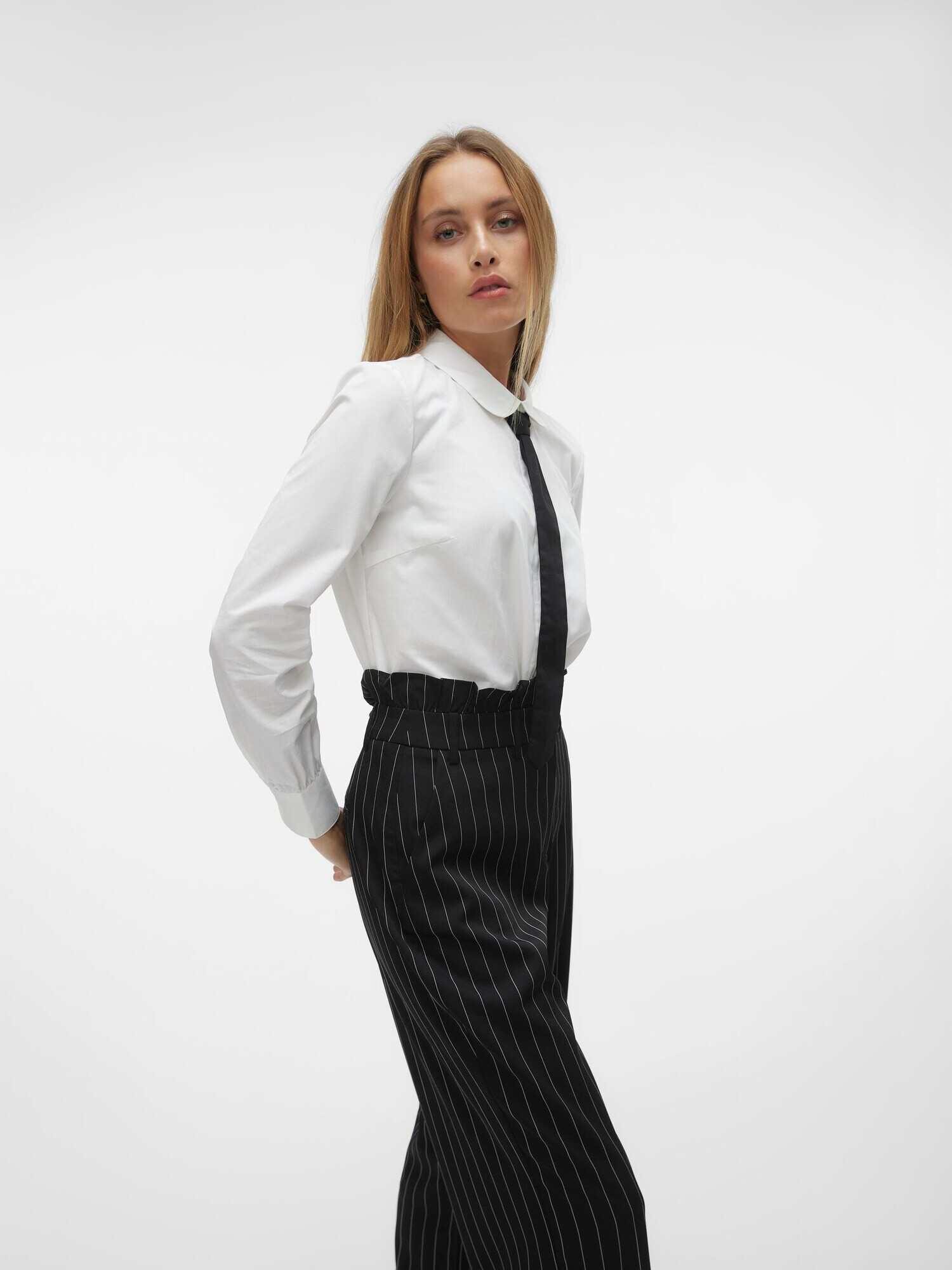 VERO MODA Bluză 'Valerie' negru / alb - Pled.ro