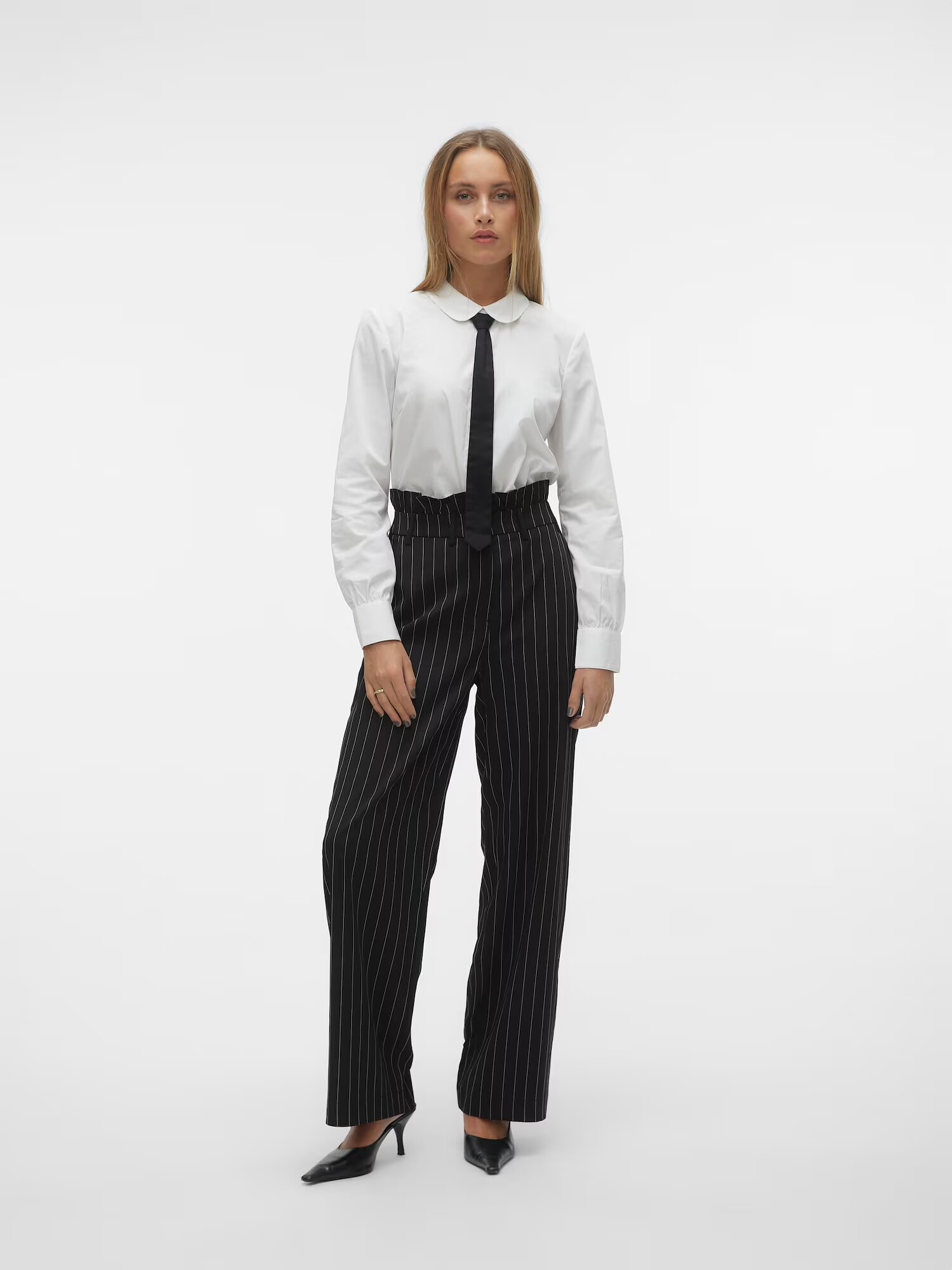 VERO MODA Bluză 'Valerie' negru / alb - Pled.ro