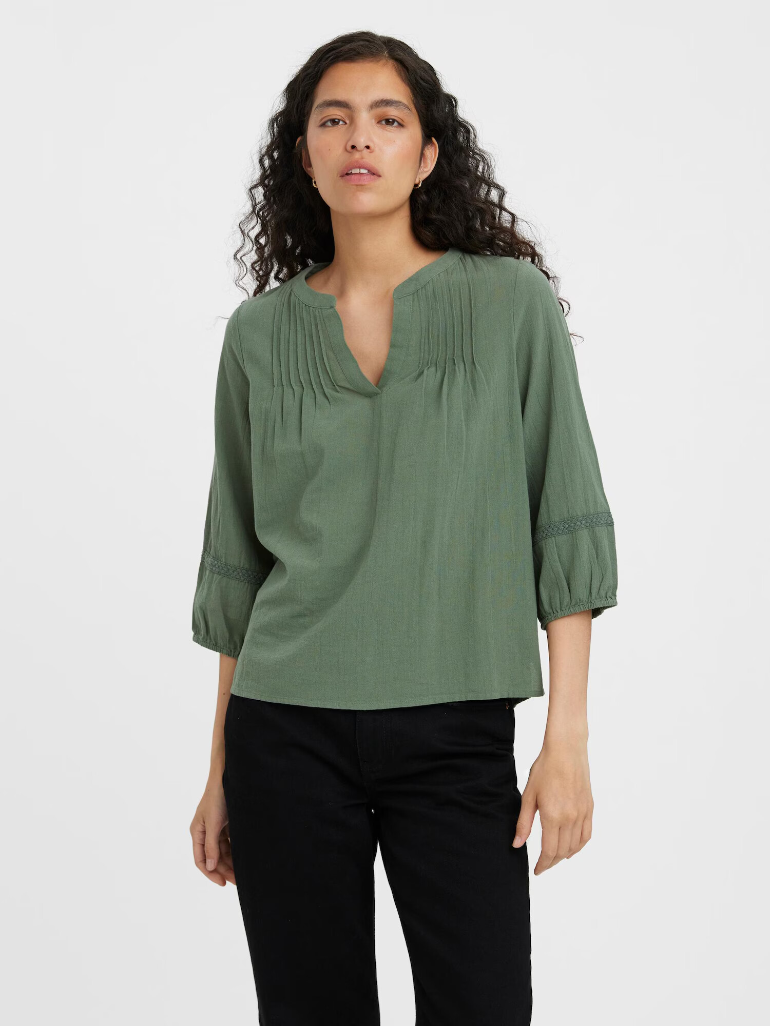 VERO MODA Bluză verde închis - Pled.ro