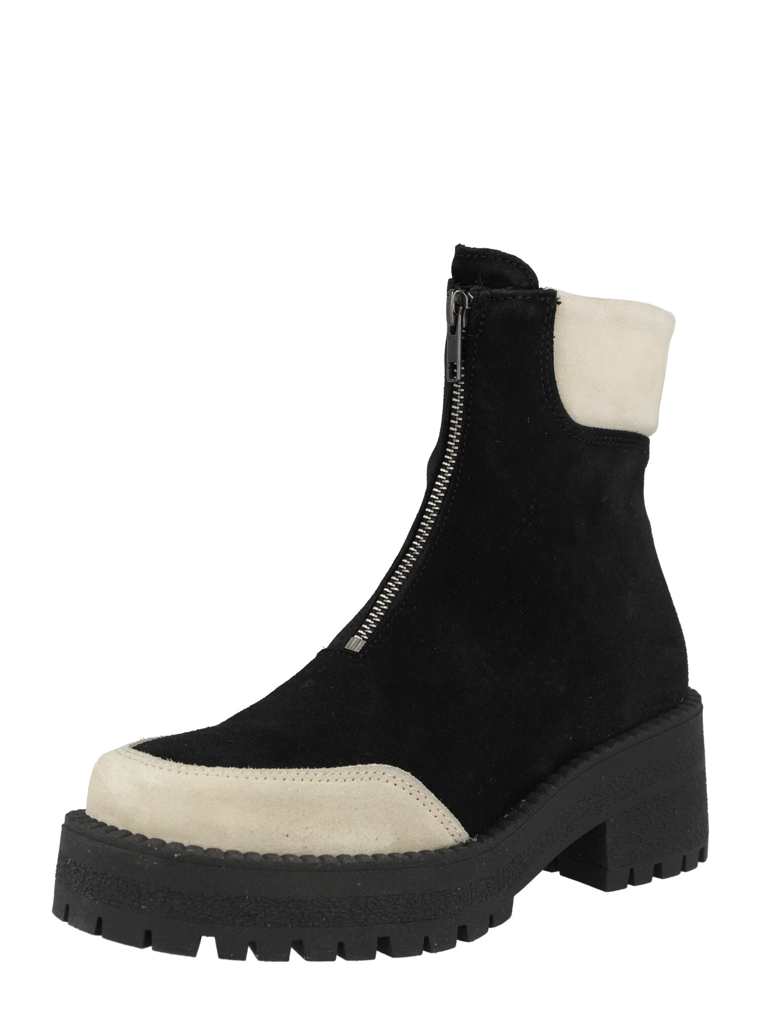 VERO MODA Botine 'ELLY' ecru / negru - Pled.ro