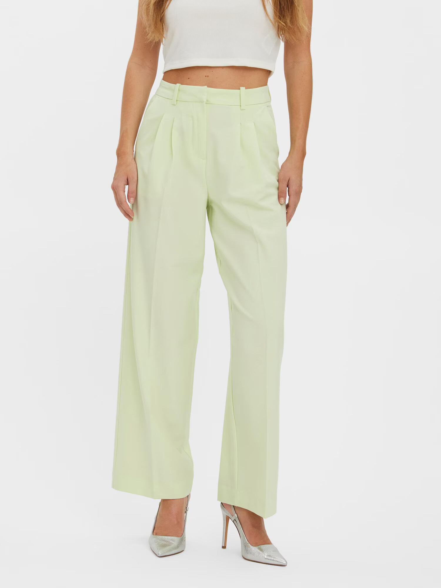 Vero Moda Collab Pantaloni cutați 'Milena' verde pastel - Pled.ro