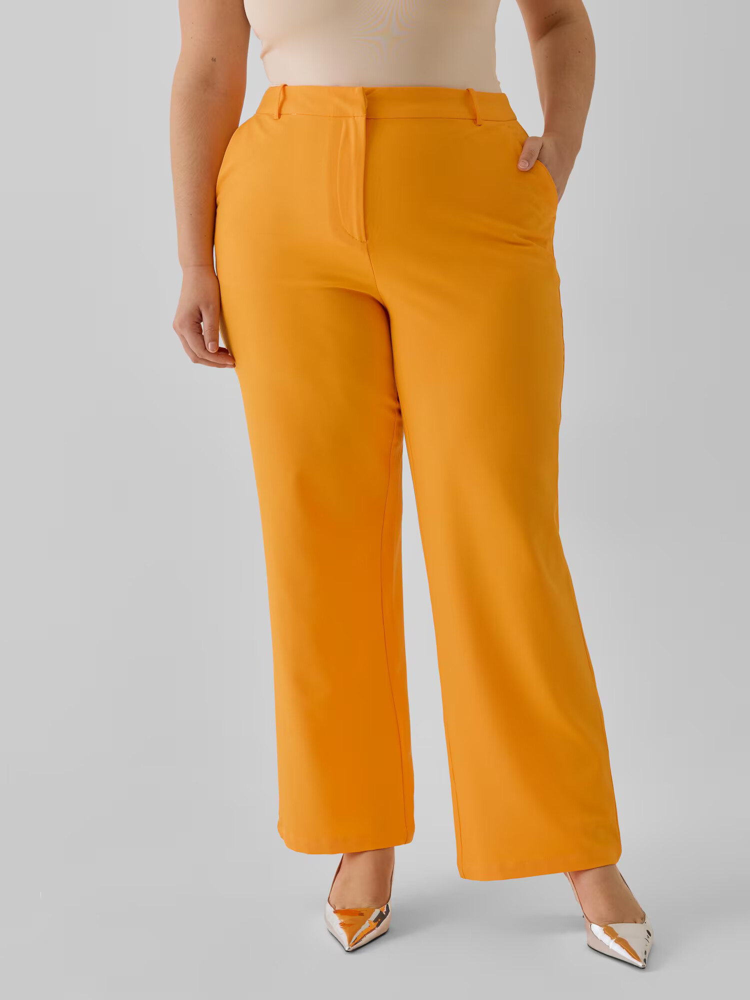 Vero Moda Collab Pantaloni 'Joann' portocaliu mandarină - Pled.ro