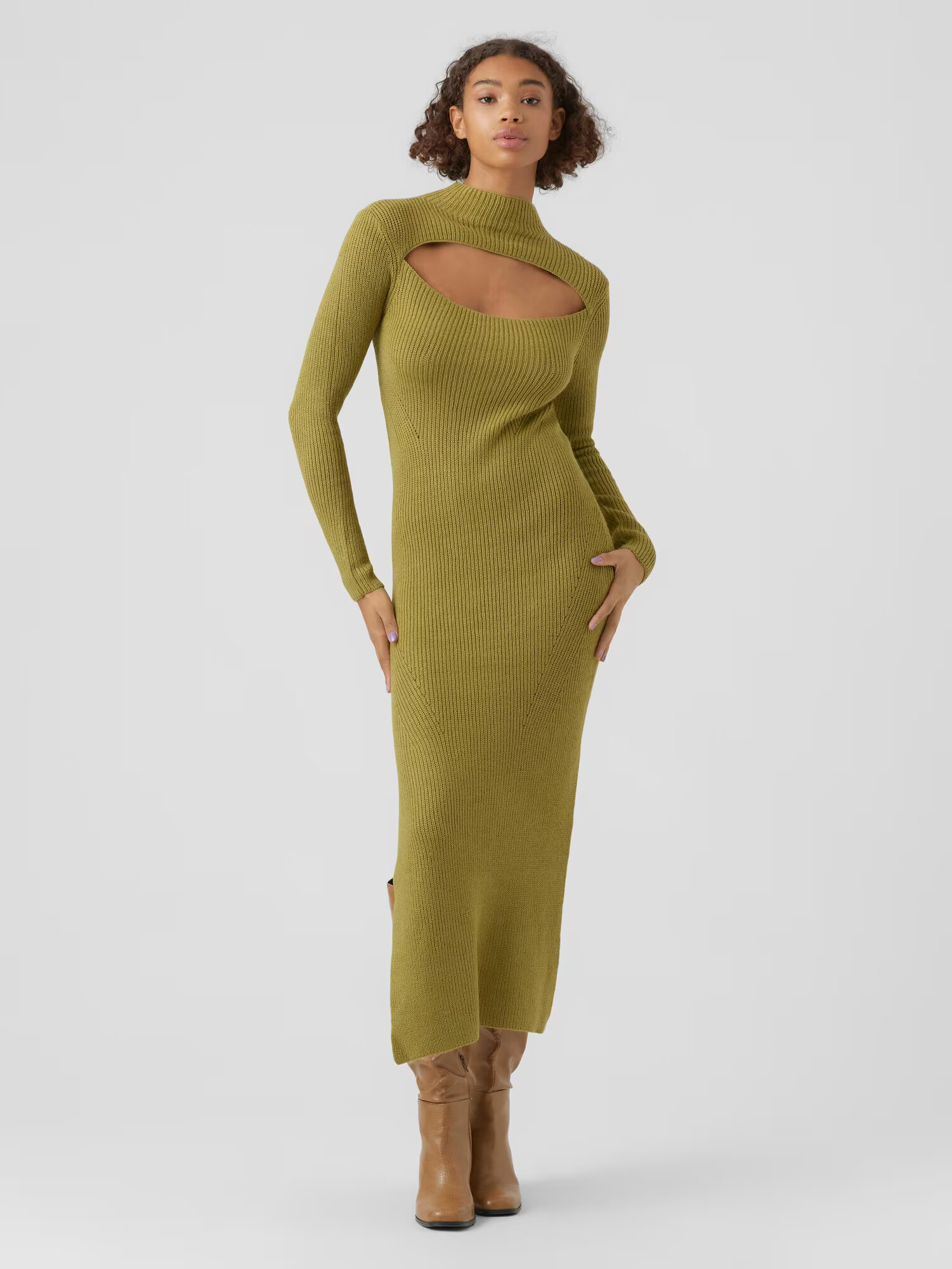 Vero Moda Collab Rochie tricotat 'Kae' oliv - Pled.ro