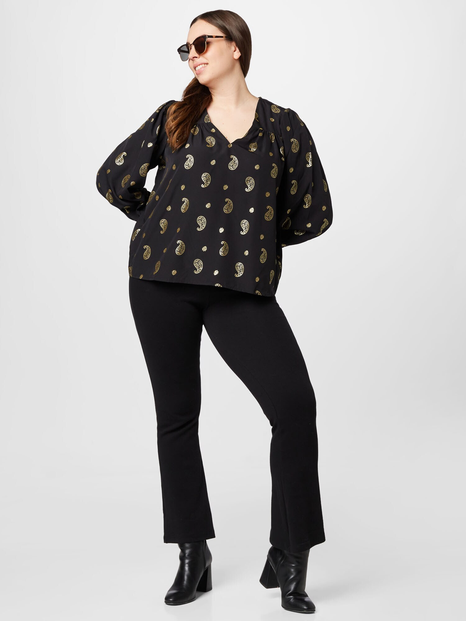 Vero Moda Curve Bluză auriu / negru - Pled.ro