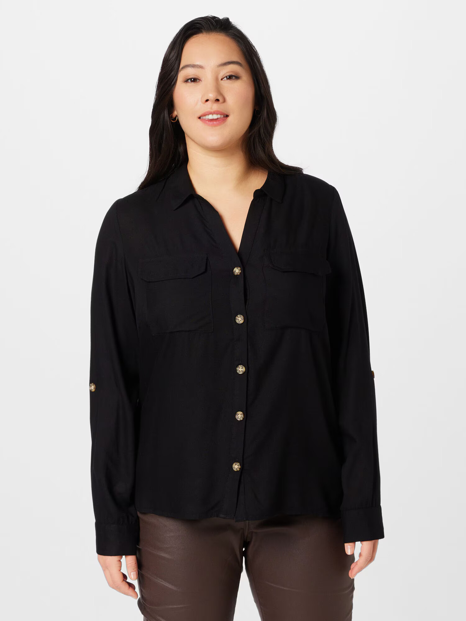 Vero Moda Curve Bluză 'Bumpy' negru - Pled.ro