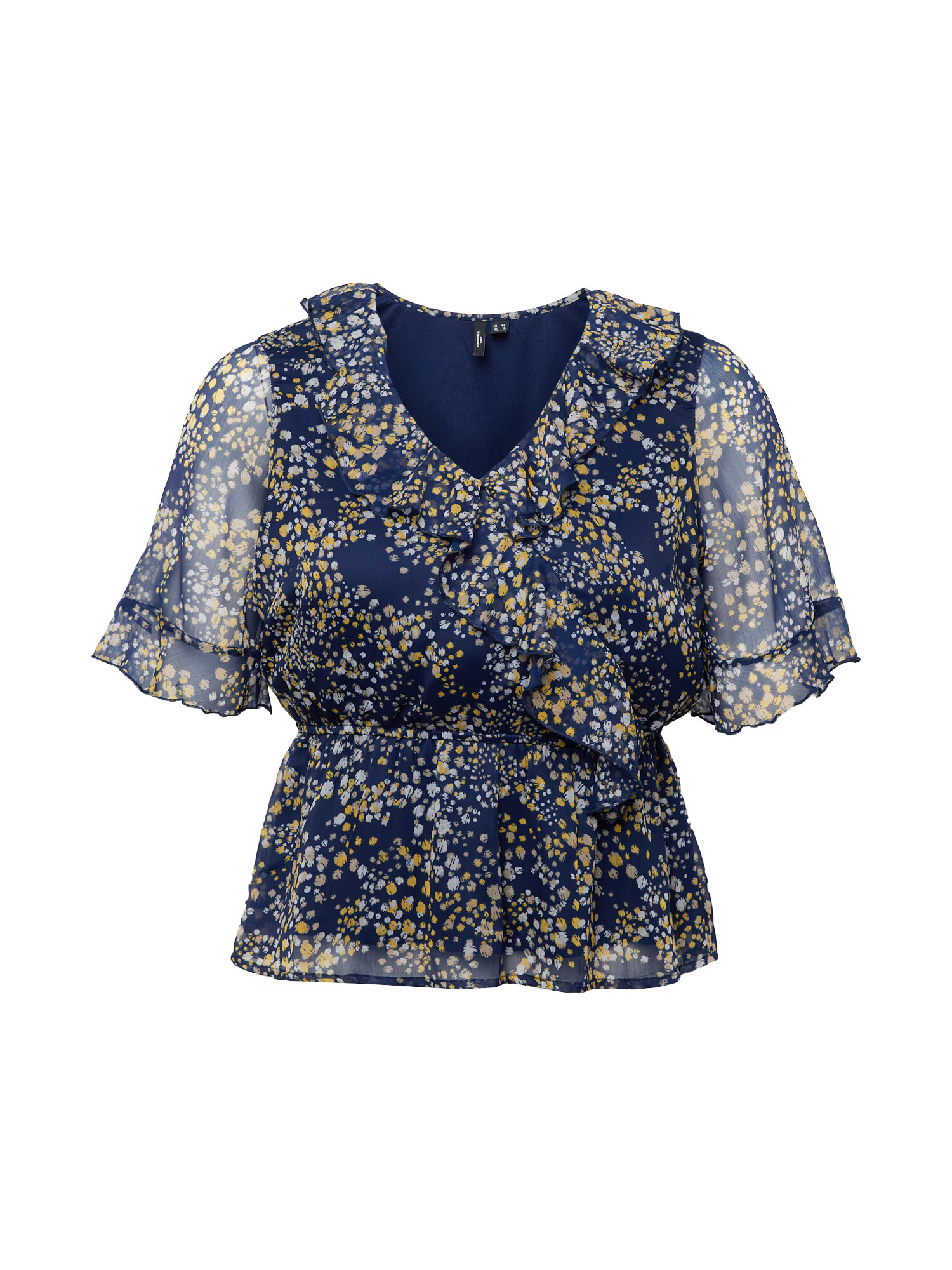 Vero Moda Curve Bluză 'DORA KAYA' bleumarin / albastru deschis / galben auriu / gri taupe - Pled.ro