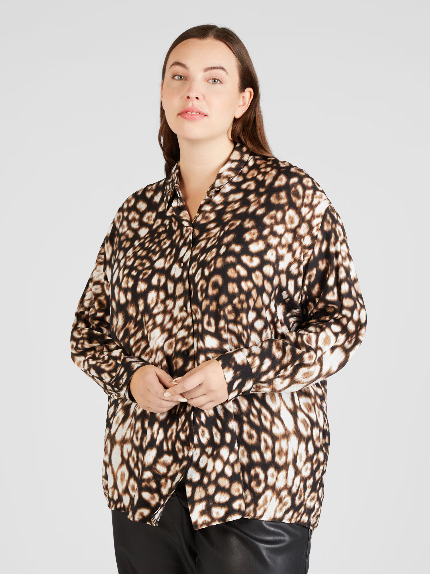 Vero Moda Curve Bluză 'JOSIE' maro / negru / alb - Pled.ro