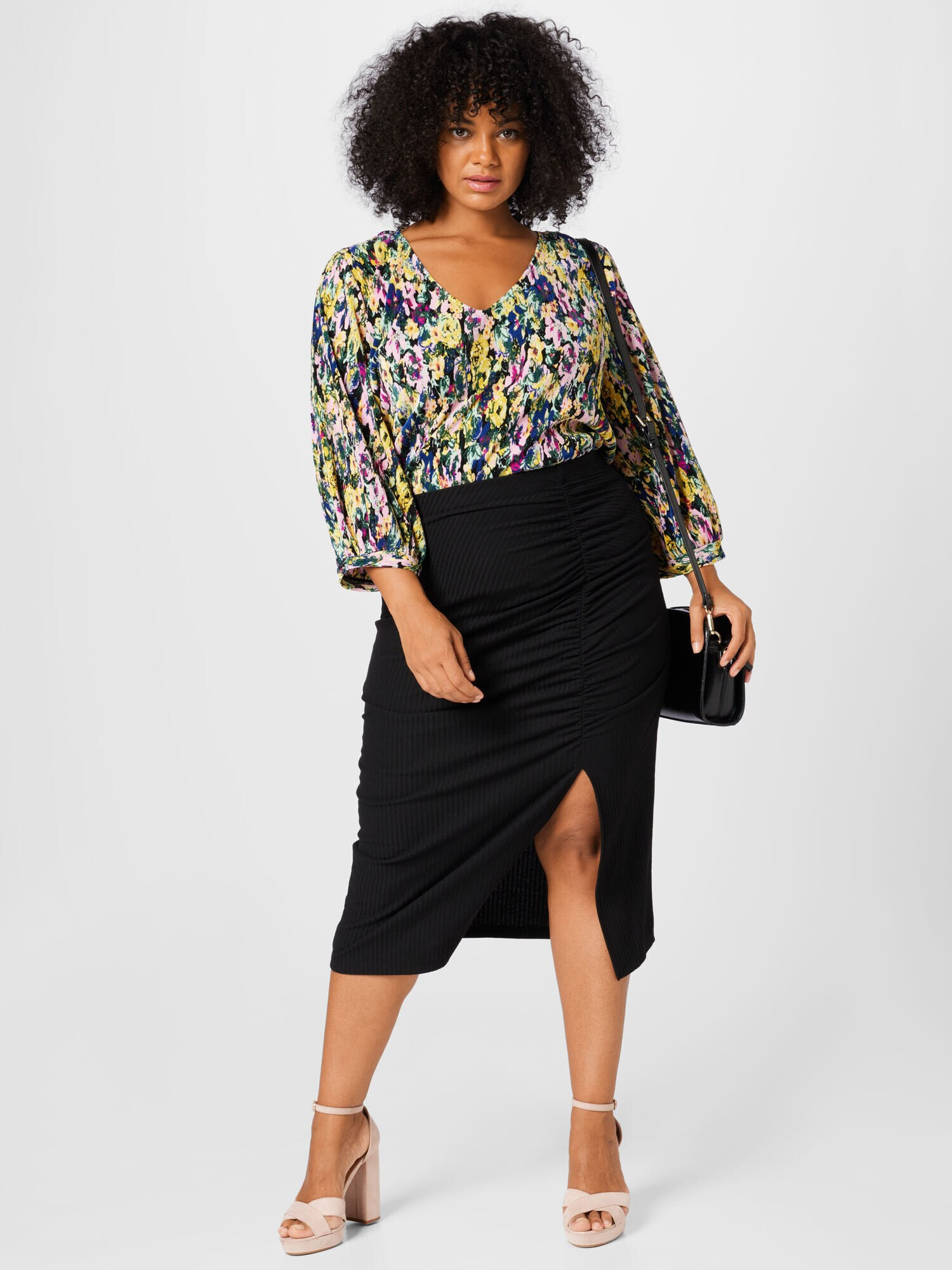 Vero Moda Curve Bluză 'JOSY' galben / verde / roz / negru - Pled.ro