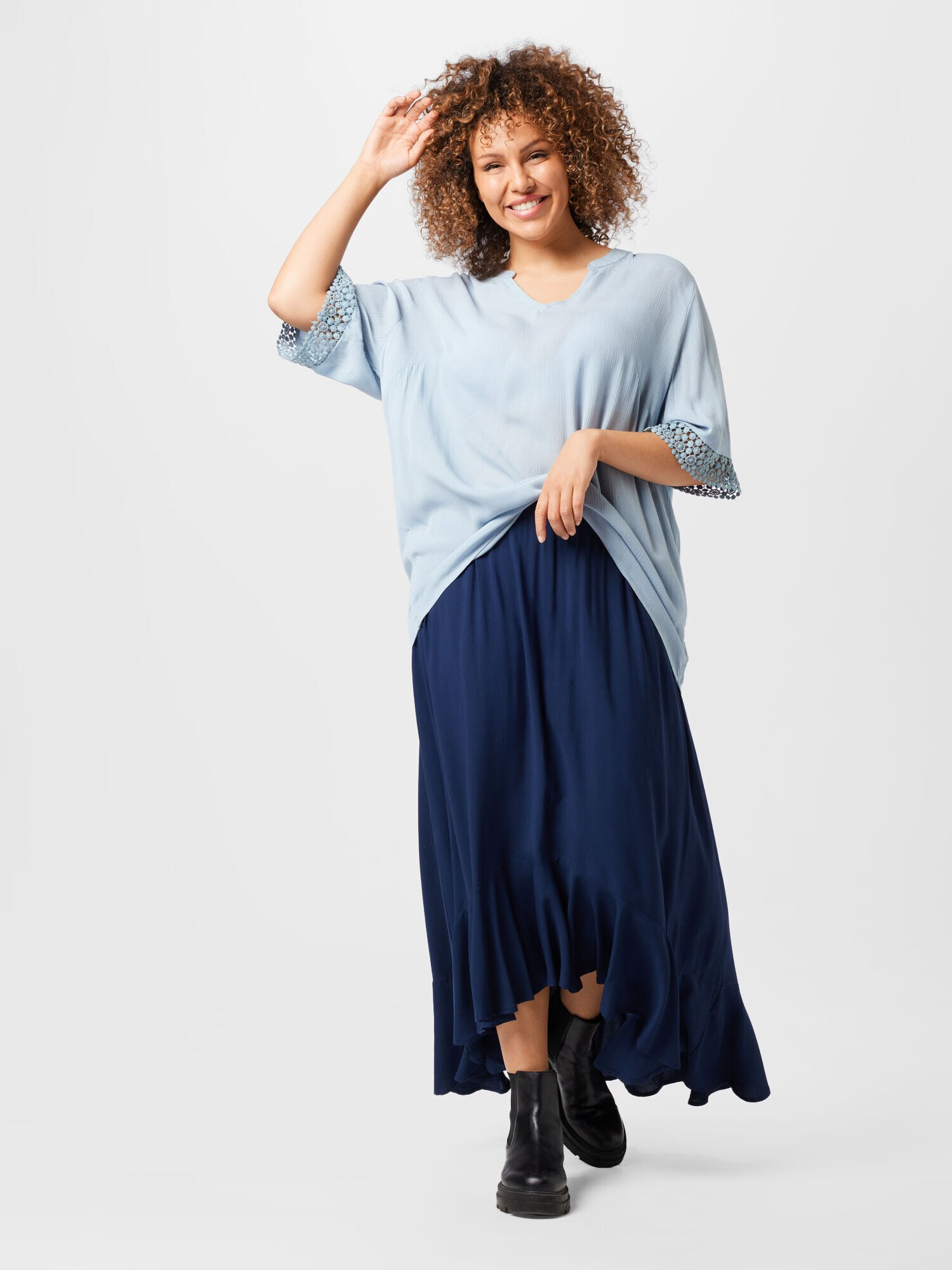 Vero Moda Curve Fustă 'TALIA' bleumarin - Pled.ro