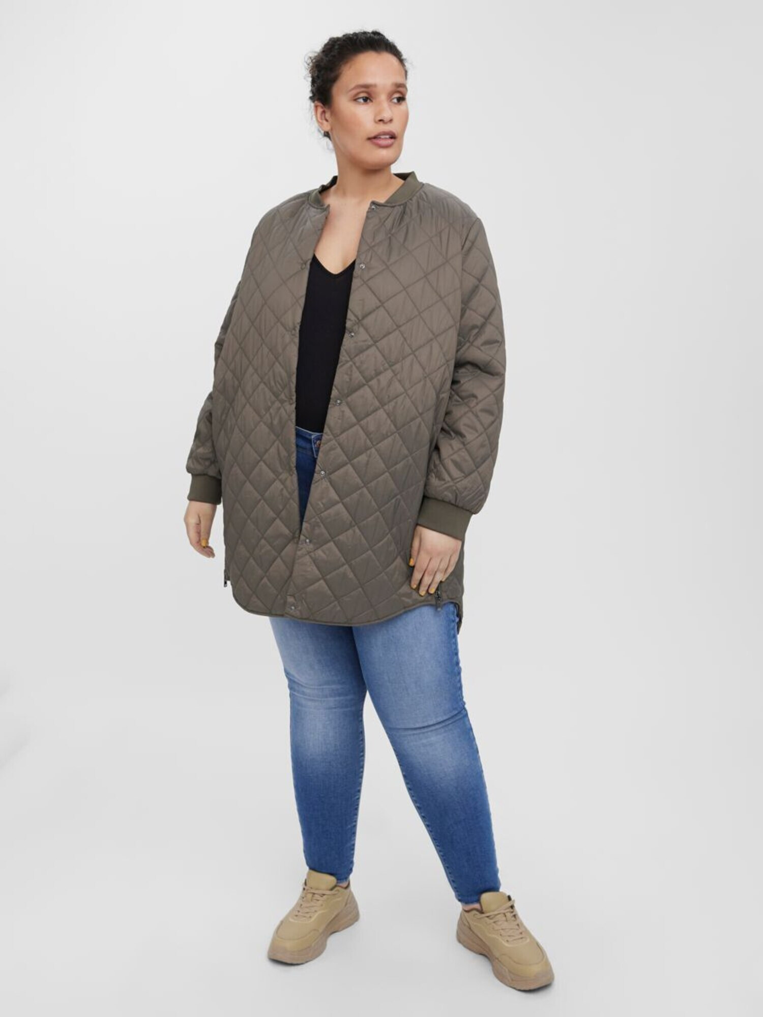 Vero Moda Curve Geacă de primăvară-toamnă 'Hayle' gri piatră - Pled.ro