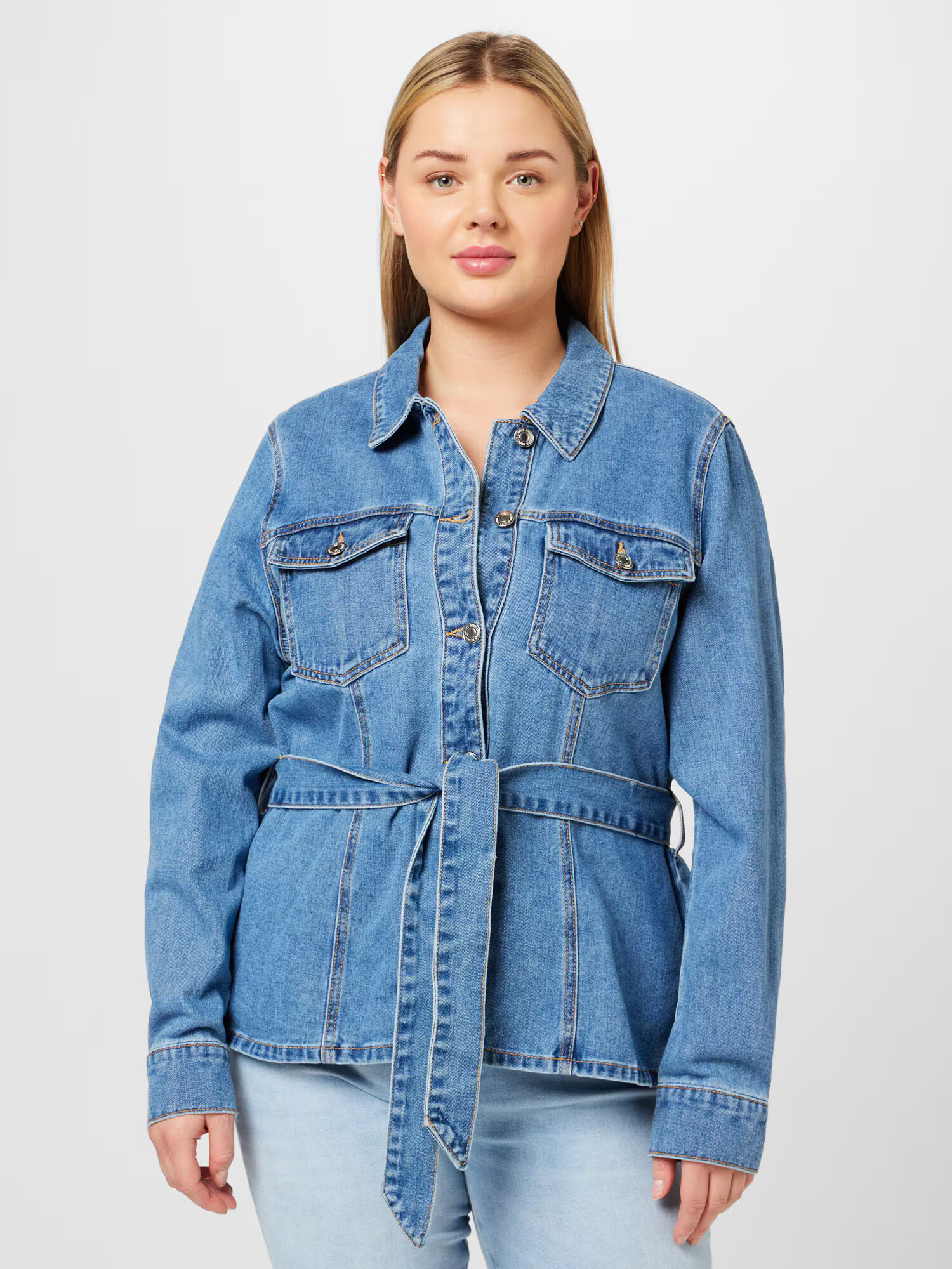 Vero Moda Curve Geacă de primăvară-toamnă 'LARA' albastru denim - Pled.ro