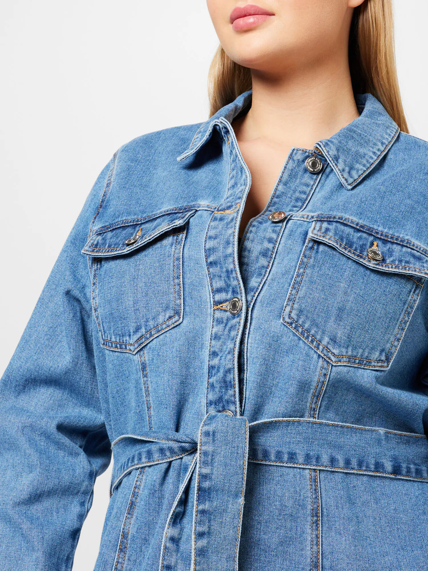 Vero Moda Curve Geacă de primăvară-toamnă 'LARA' albastru denim - Pled.ro