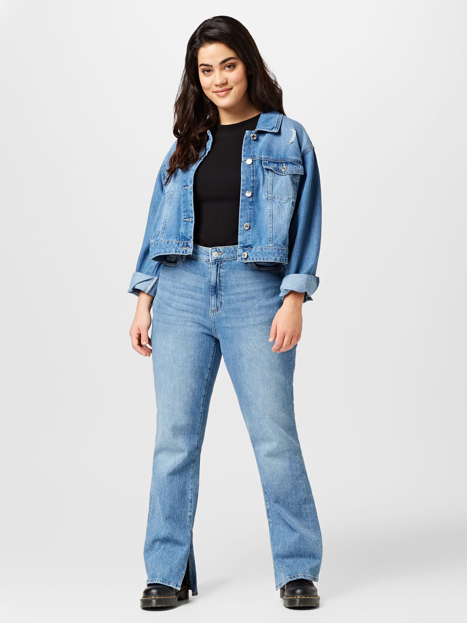 Vero Moda Curve Geacă de primăvară-toamnă 'RUE' albastru denim - Pled.ro