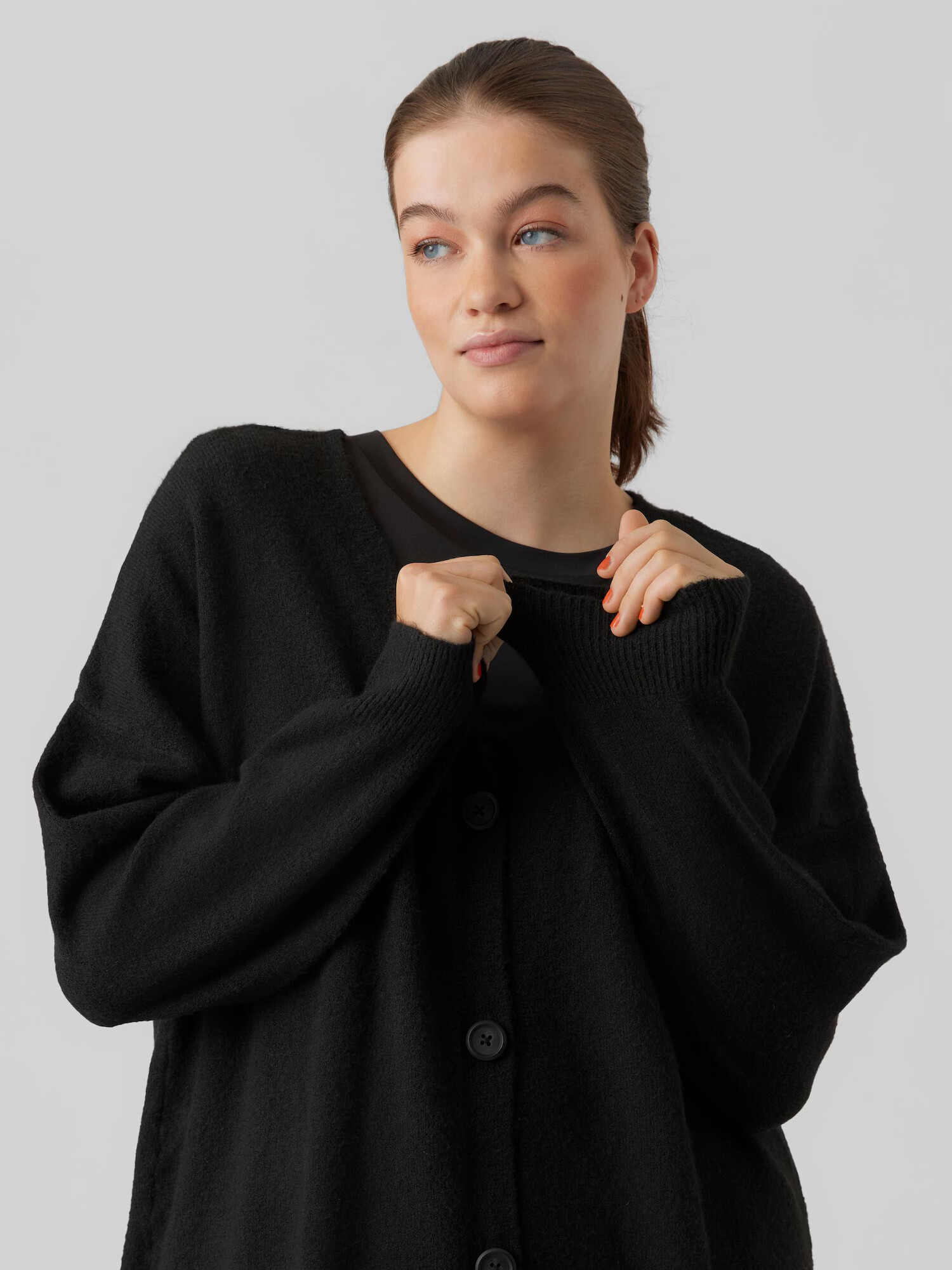 Vero Moda Curve Geacă tricotată 'BILLIE' negru - Pled.ro