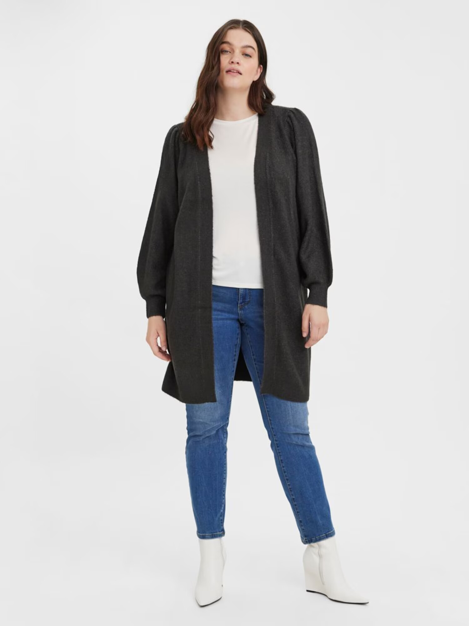 Vero Moda Curve Geacă tricotată gri - Pled.ro