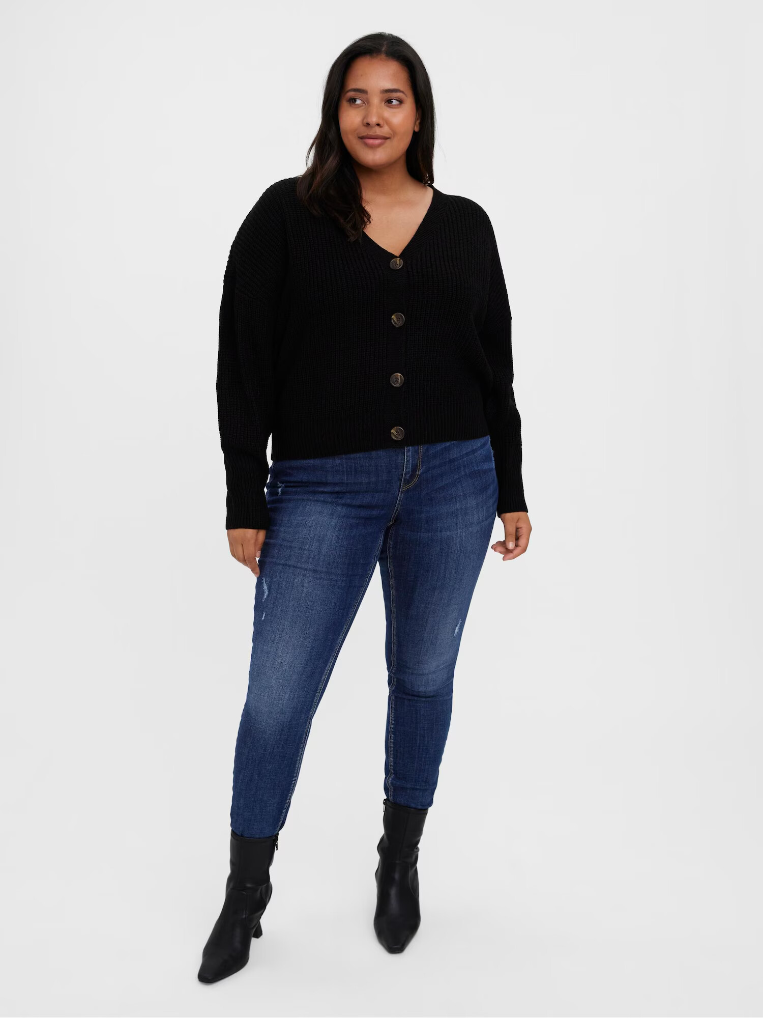 Vero Moda Curve Geacă tricotată 'Lea' negru - Pled.ro