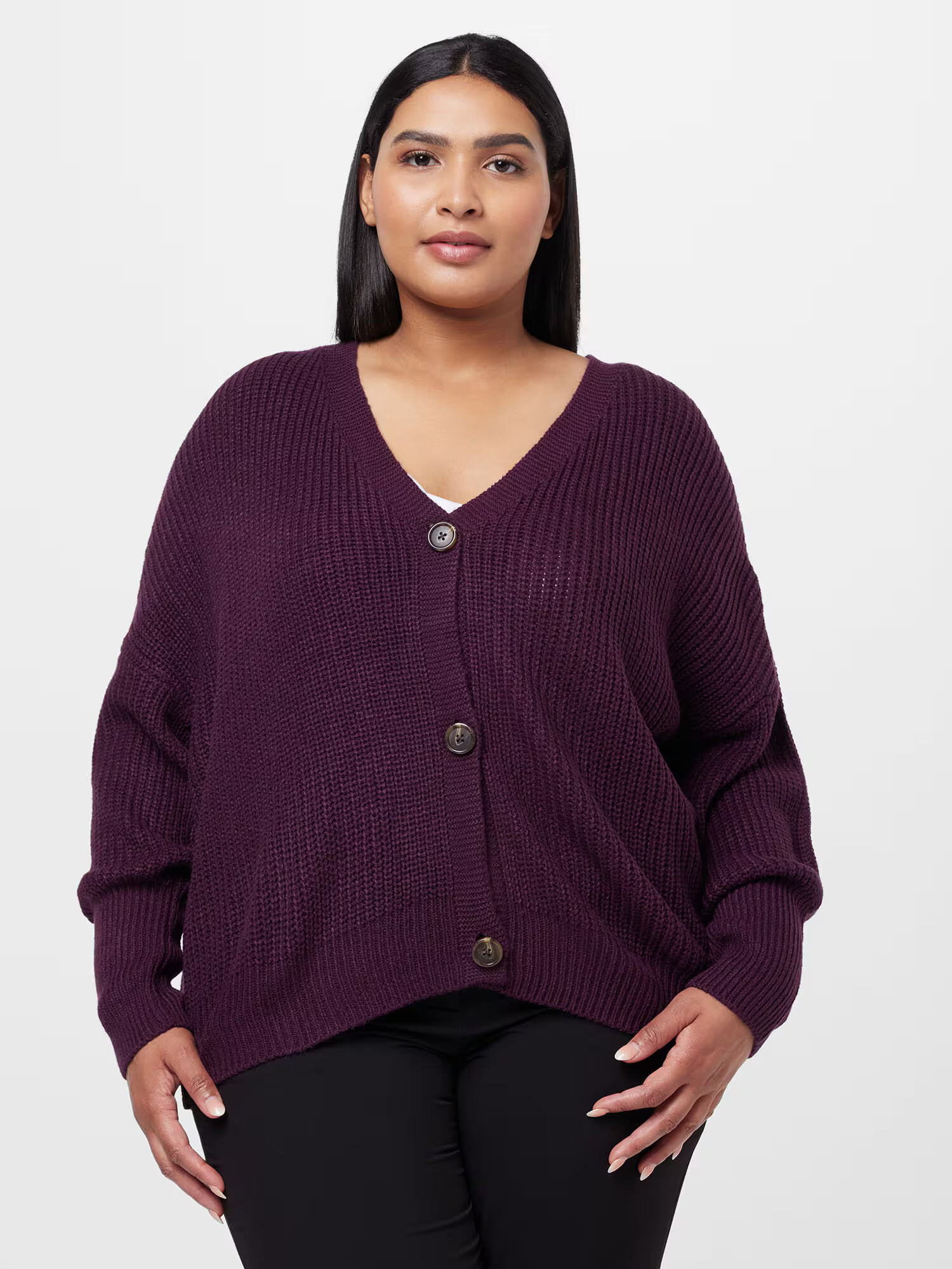 Vero Moda Curve Geacă tricotată 'Lea' roșu burgundy - Pled.ro