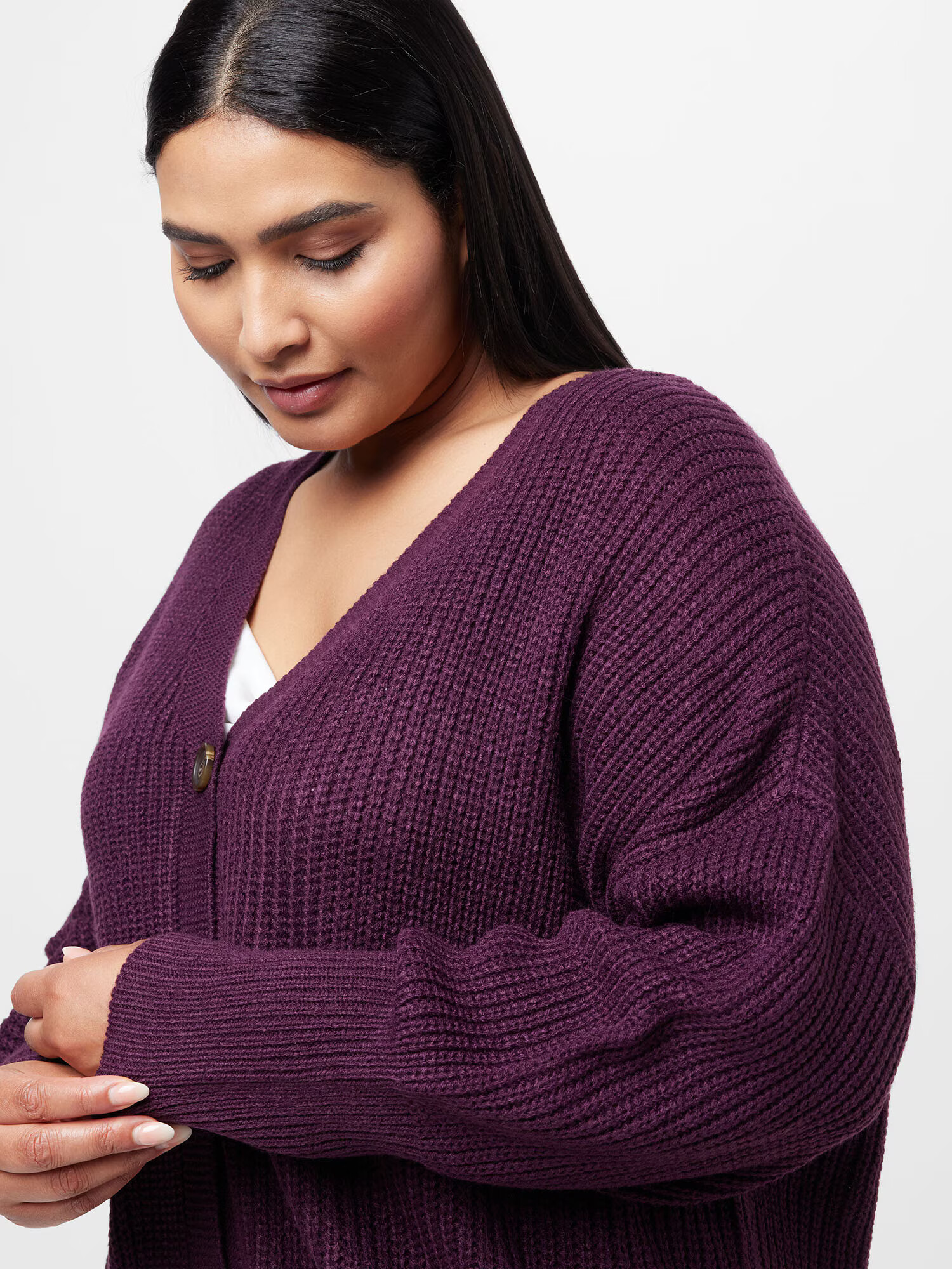 Vero Moda Curve Geacă tricotată 'Lea' roșu burgundy - Pled.ro