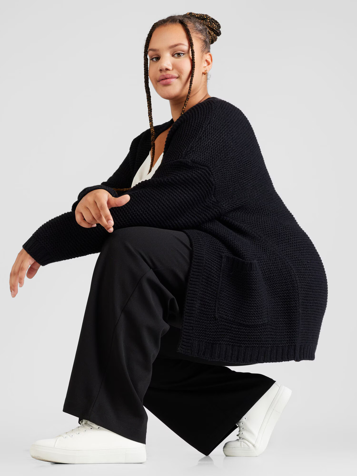 Vero Moda Curve Geacă tricotată negru - Pled.ro