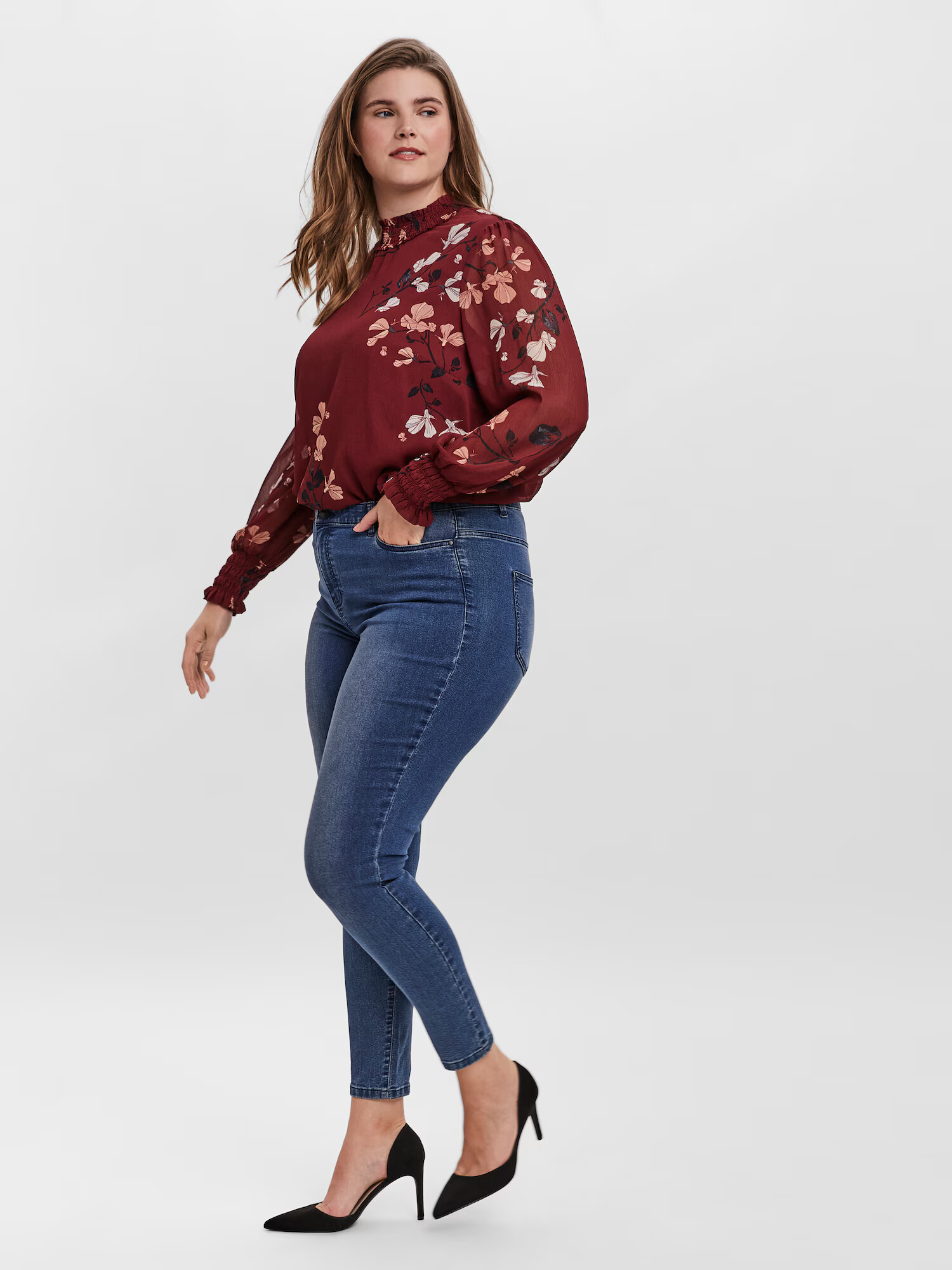 Vero Moda Curve Jeggings 'Ludy' albastru denim - Pled.ro