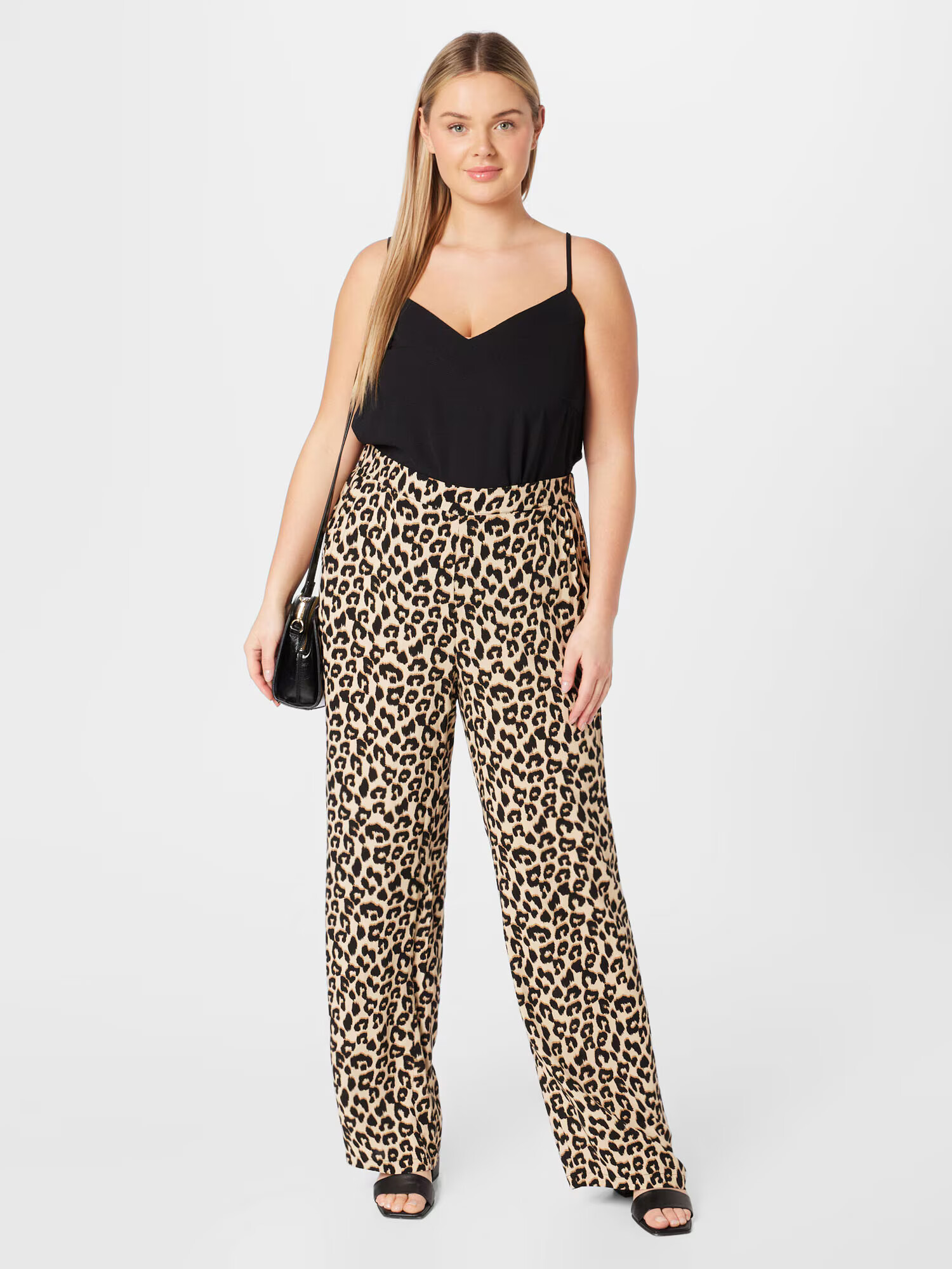 Vero Moda Curve Pantaloni 'EASY' bej închis / maro caramel / negru - Pled.ro