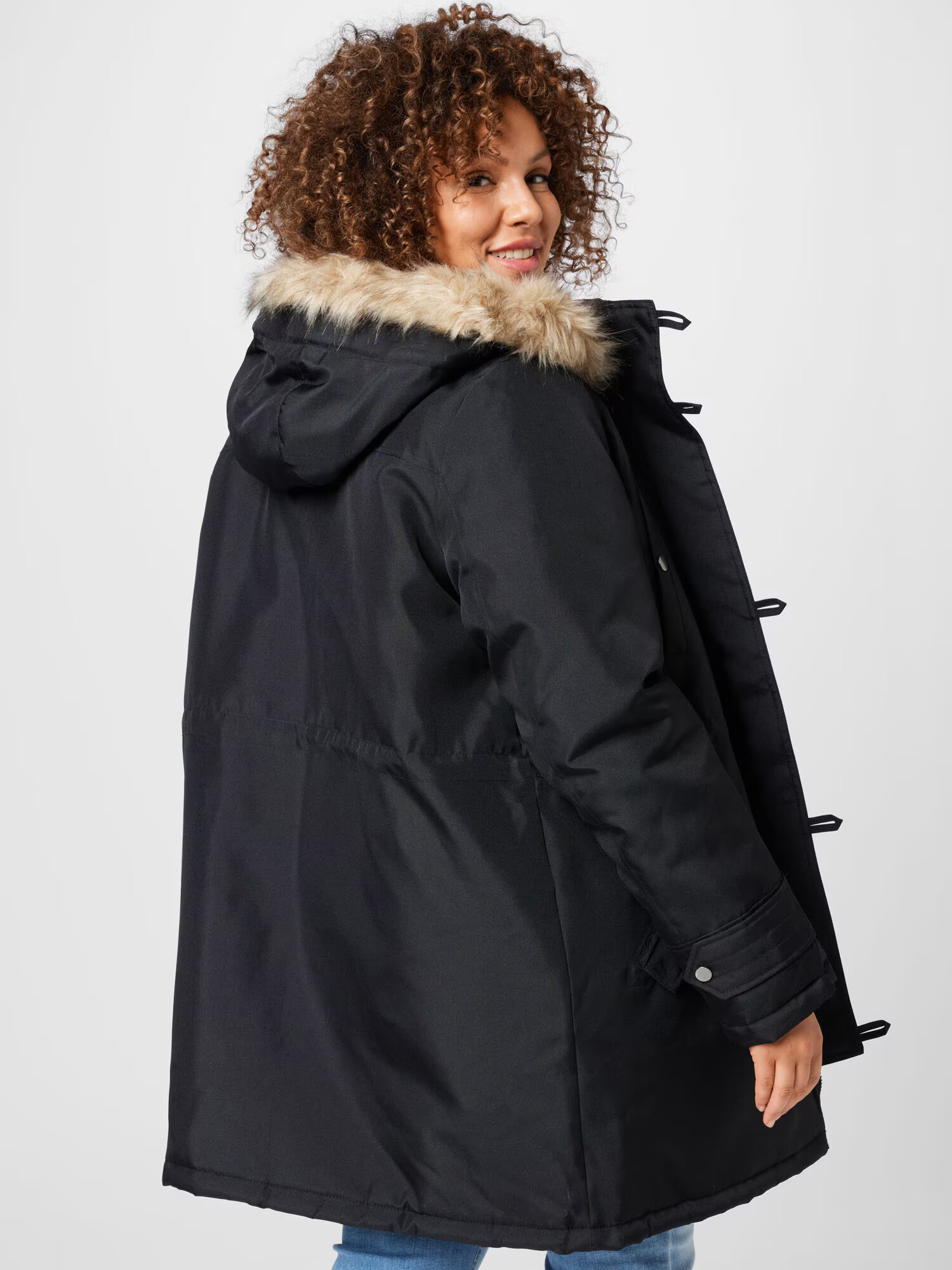 Vero Moda Curve Parka de iarnă bej / negru - Pled.ro