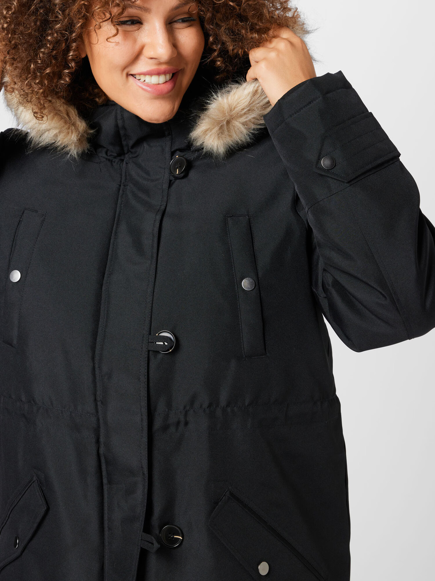 Vero Moda Curve Parka de iarnă bej / negru - Pled.ro