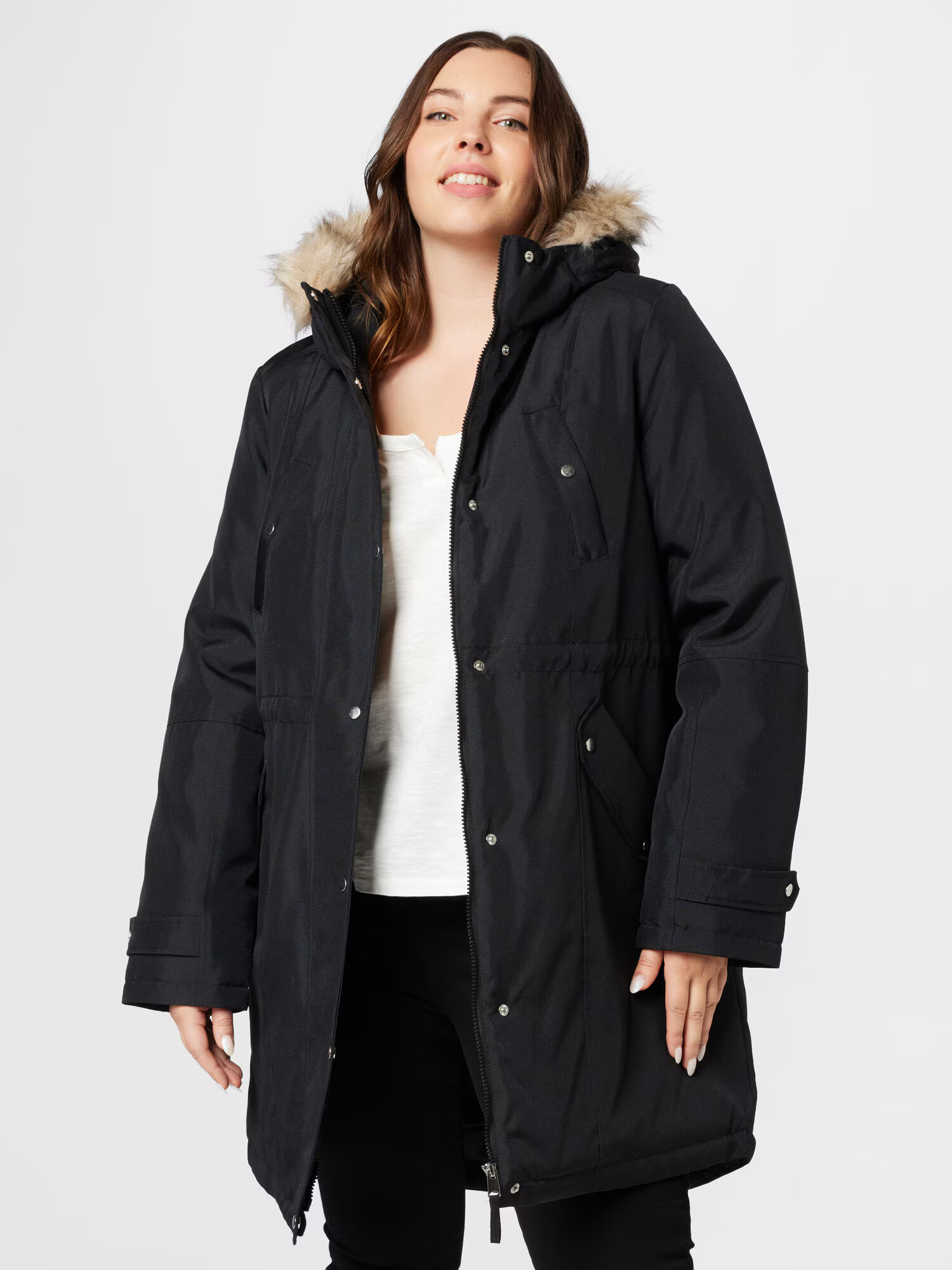 Vero Moda Curve Parka de iarnă 'TROK' negru - Pled.ro