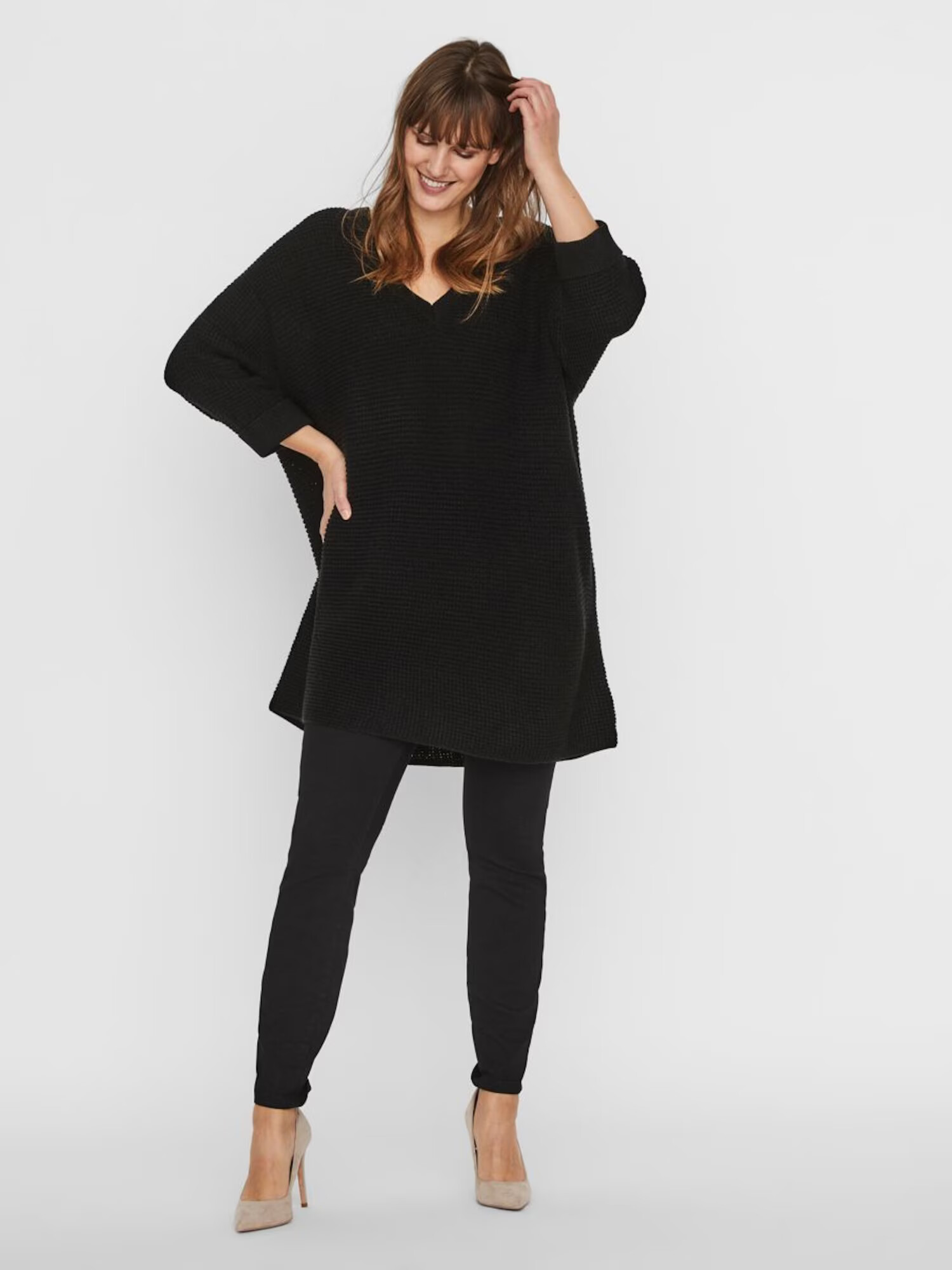 Vero Moda Curve Pulover 'Leanna' negru - Pled.ro