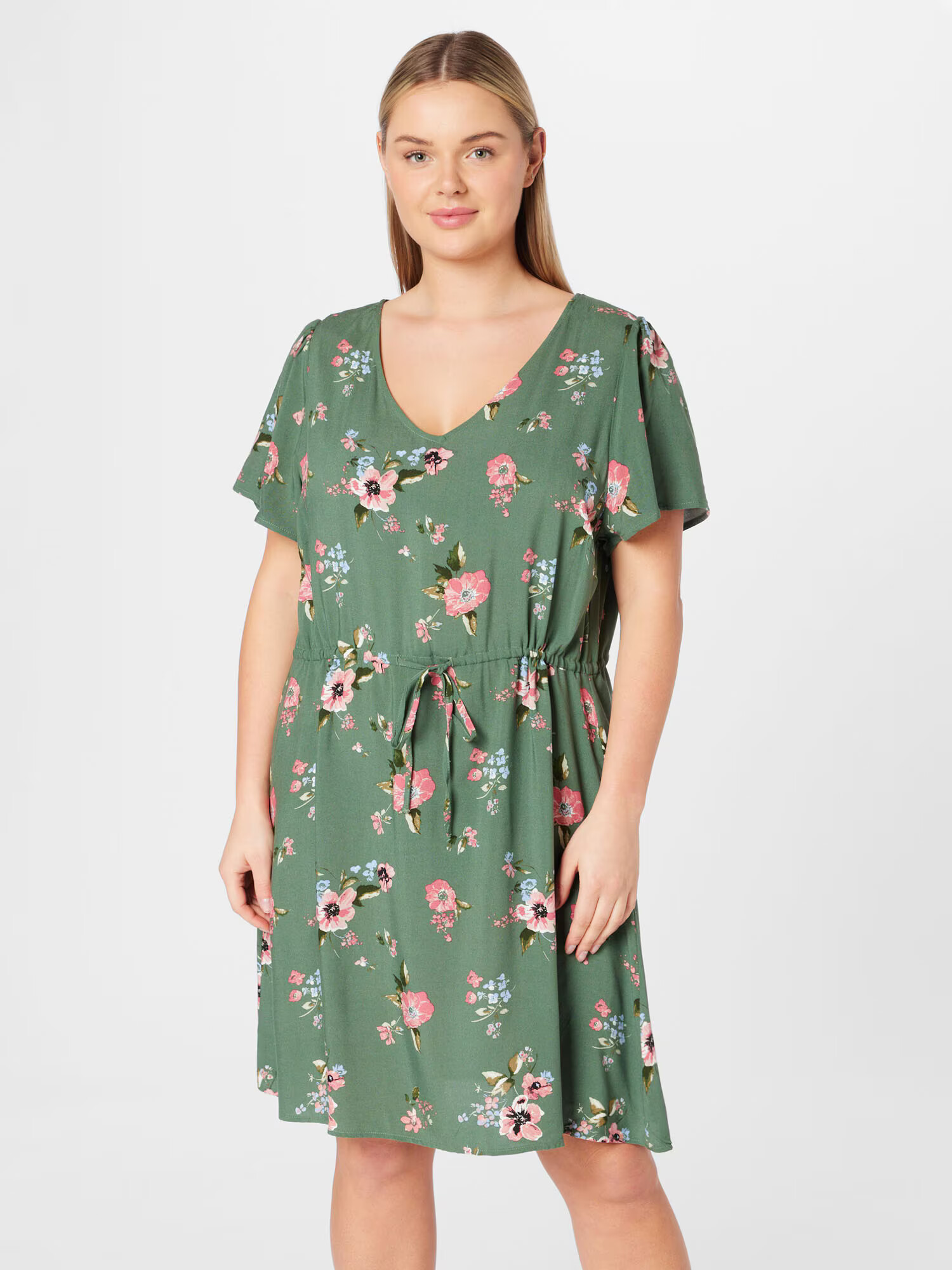 Vero Moda Curve Rochie de vară 'Easy' albastru deschis / verde / verde închis / roz - Pled.ro