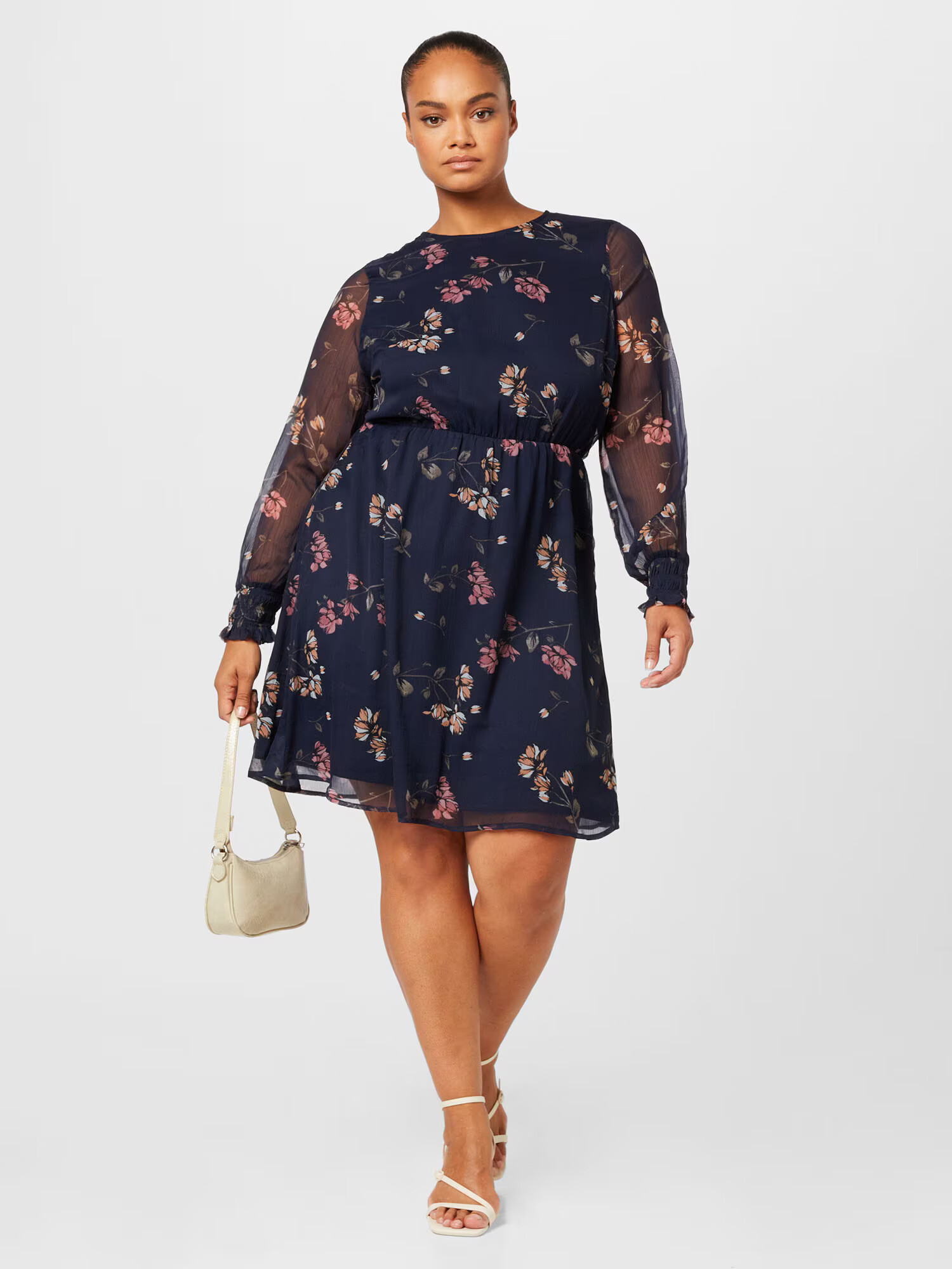 Vero Moda Curve Rochie 'SMILLA' bleumarin / gri / rosé / alb - Pled.ro